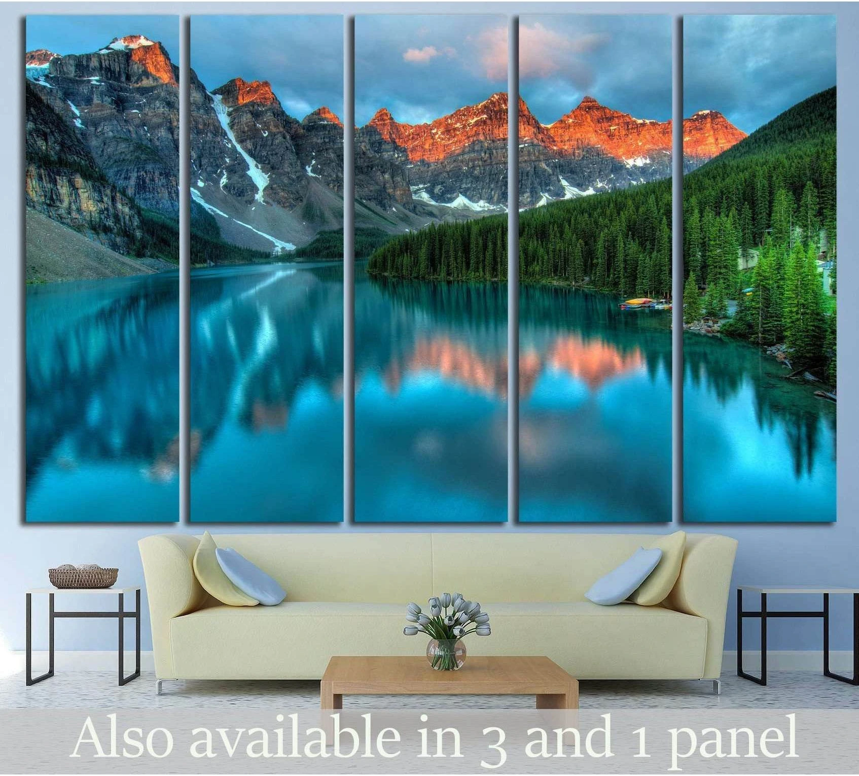 Moraine lake in Banff National park №749 Ready to Hang Canvas Print - Zellart Canvas Prints ALL_Products, s-749