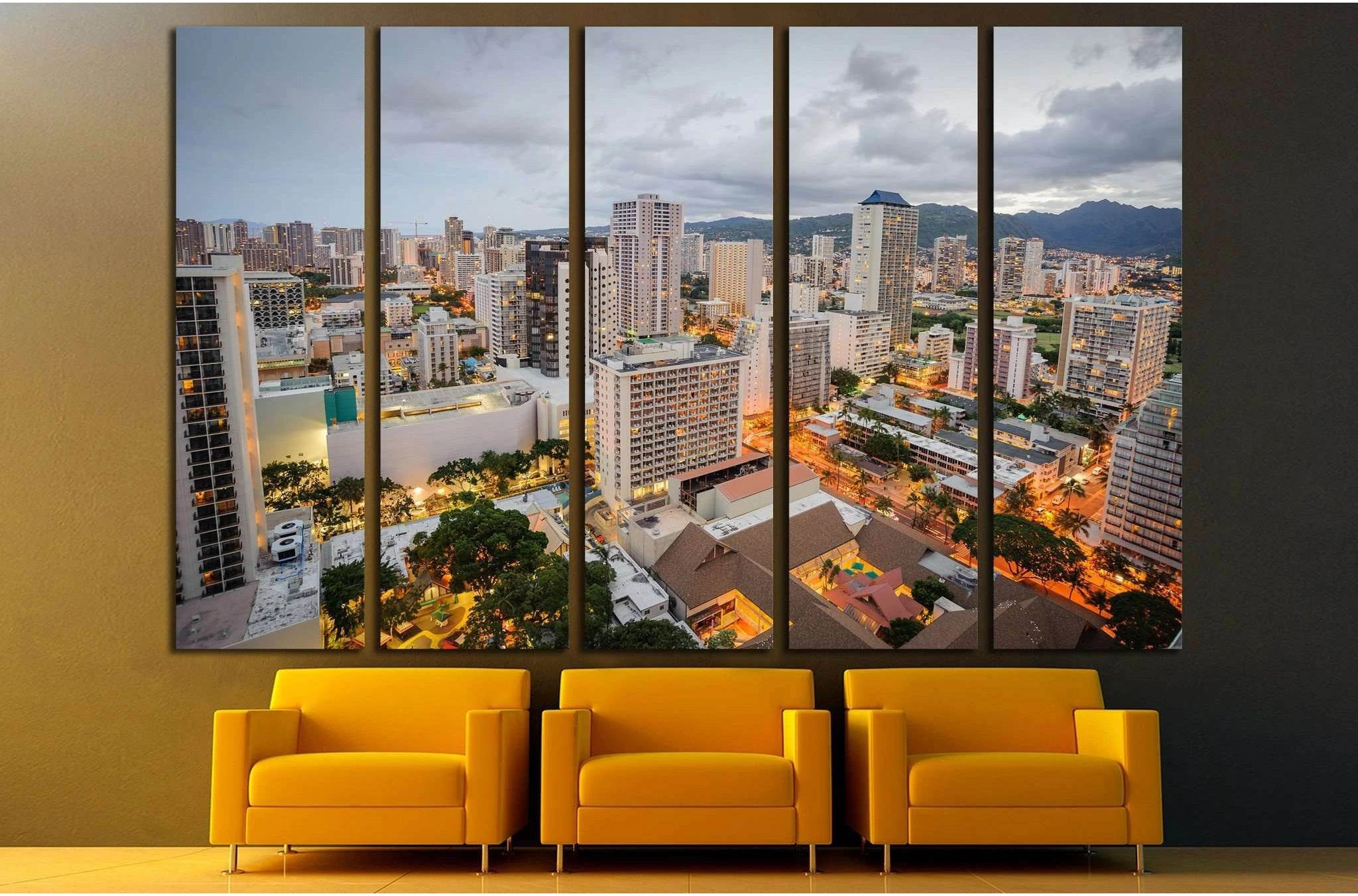 Morning in Honolulu Hawaii №1688 Ready to Hang Canvas Print - Zellart Canvas Prints ALL_Products, s-1688