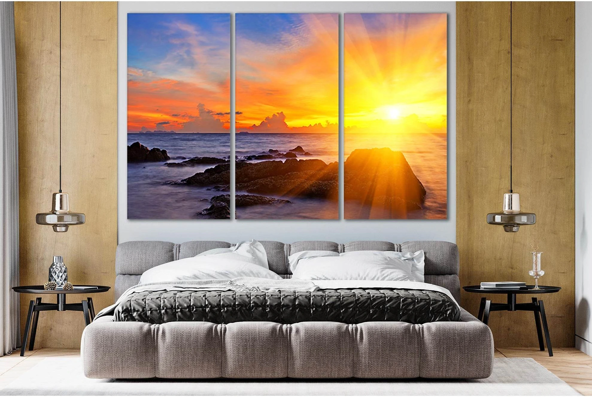 Morning Sunrise At The Sea №SL246 Ready to Hang Canvas Print - Zellart Canvas Prints 0new, ALL_Products, SUNRISE & SUNSET WALL ART