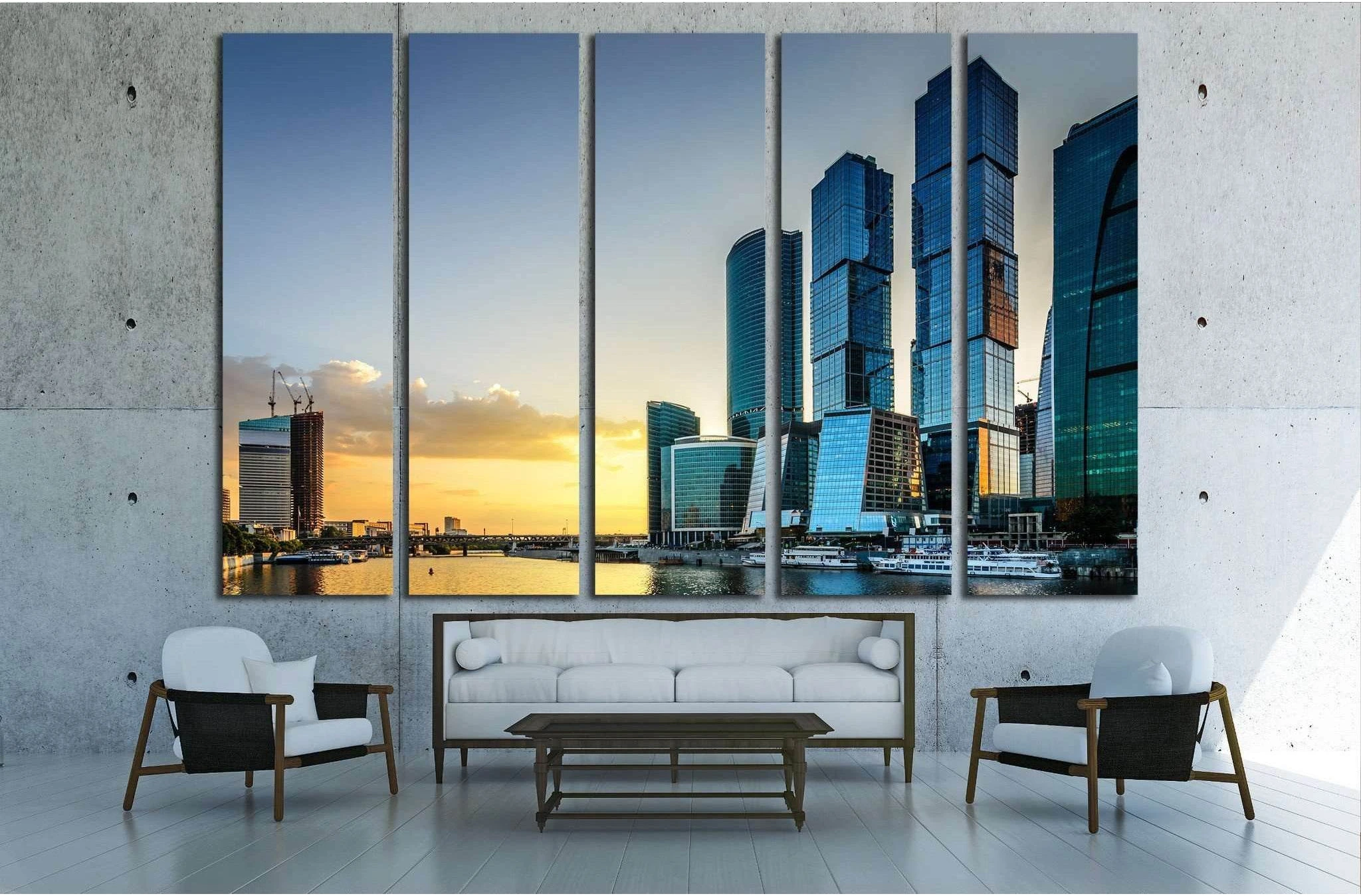 Moscow City. Russia №1533 Ready to Hang Canvas Print - Zellart Canvas Prints ALL_Products, s-1533