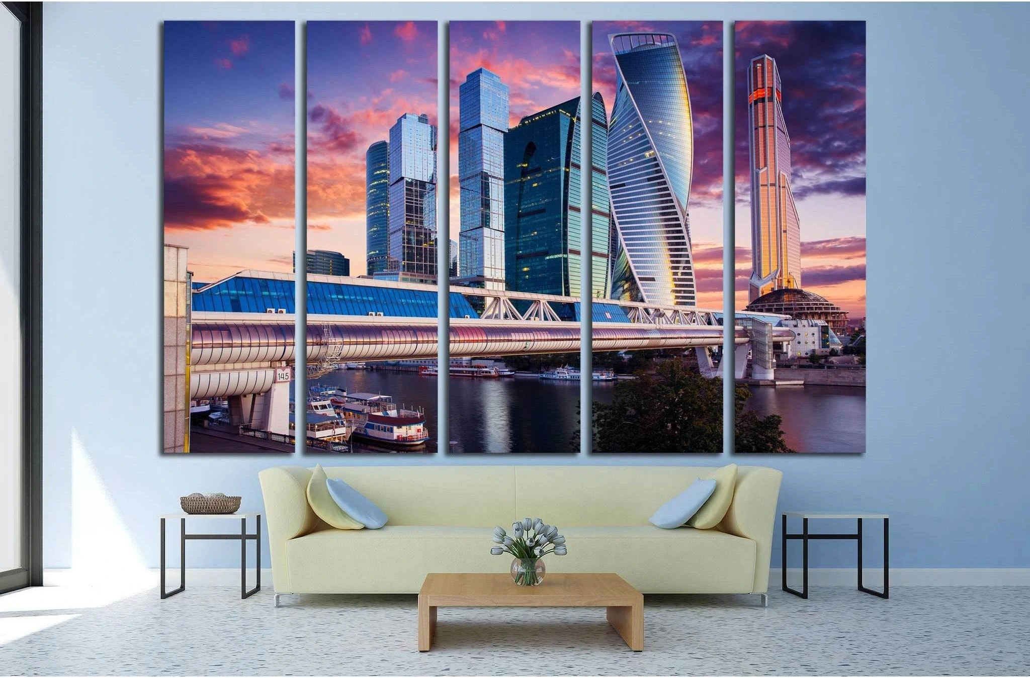 Moscow International Business Center, Russia №1438 Ready to Hang Canvas Print - Zellart Canvas Prints ALL_Products, s-1438