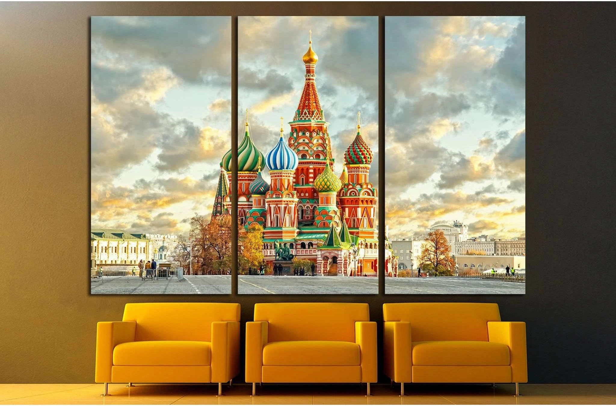 Moscow,Russia,Red square,view of St. Basil's Cathedral №1521 Ready to Hang Canvas Print - Zellart Canvas Prints ALL_Products, s-1521