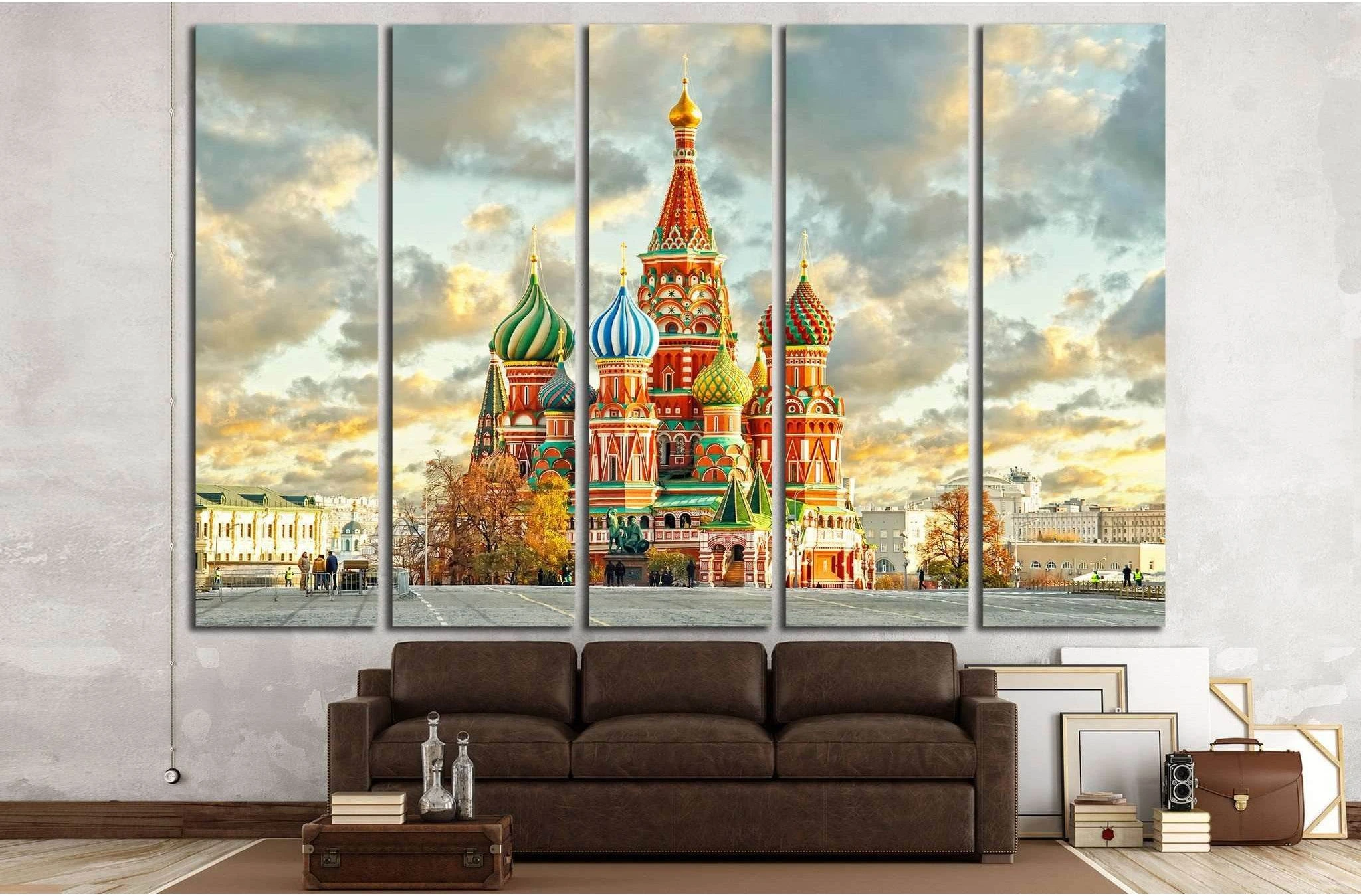 Moscow,Russia,Red square,view of St. Basil's Cathedral №1521 Ready to Hang Canvas Print - Zellart Canvas Prints ALL_Products, s-1521