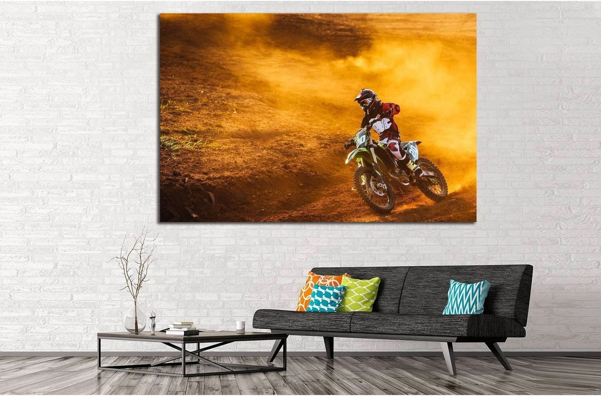 Motocross №169 Ready to Hang Canvas Print - Zellart Canvas Prints ALL_Products, wd-169