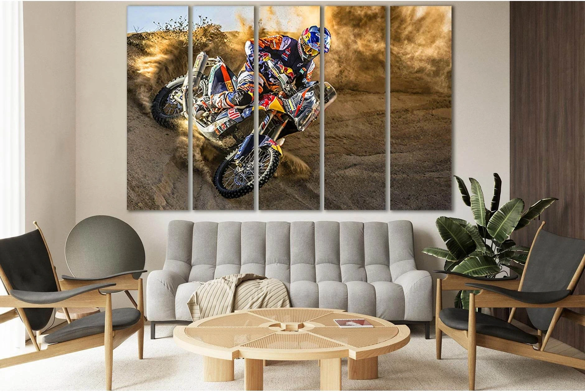 Motocross Biker Raises Dust №SL950 Ready to Hang Canvas Print - Zellart Canvas Prints 0new, ALL_Products, Sports & Motivation