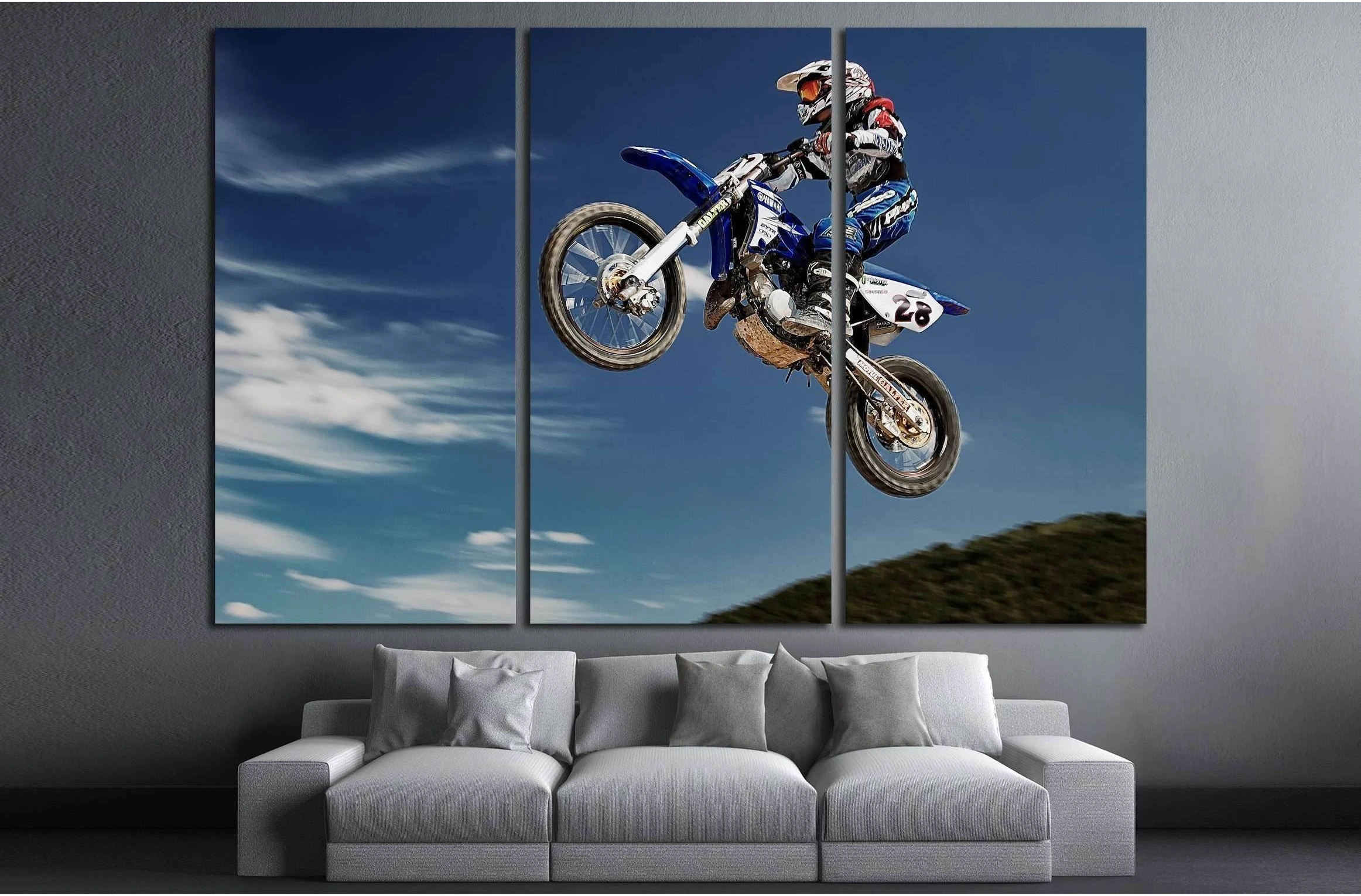 Motocross Poster Print №2475 Ready to Hang Canvas Print - Zellart Canvas Prints 000Negative, ALL_Products, autopostr_pinterest_64952, s-2475