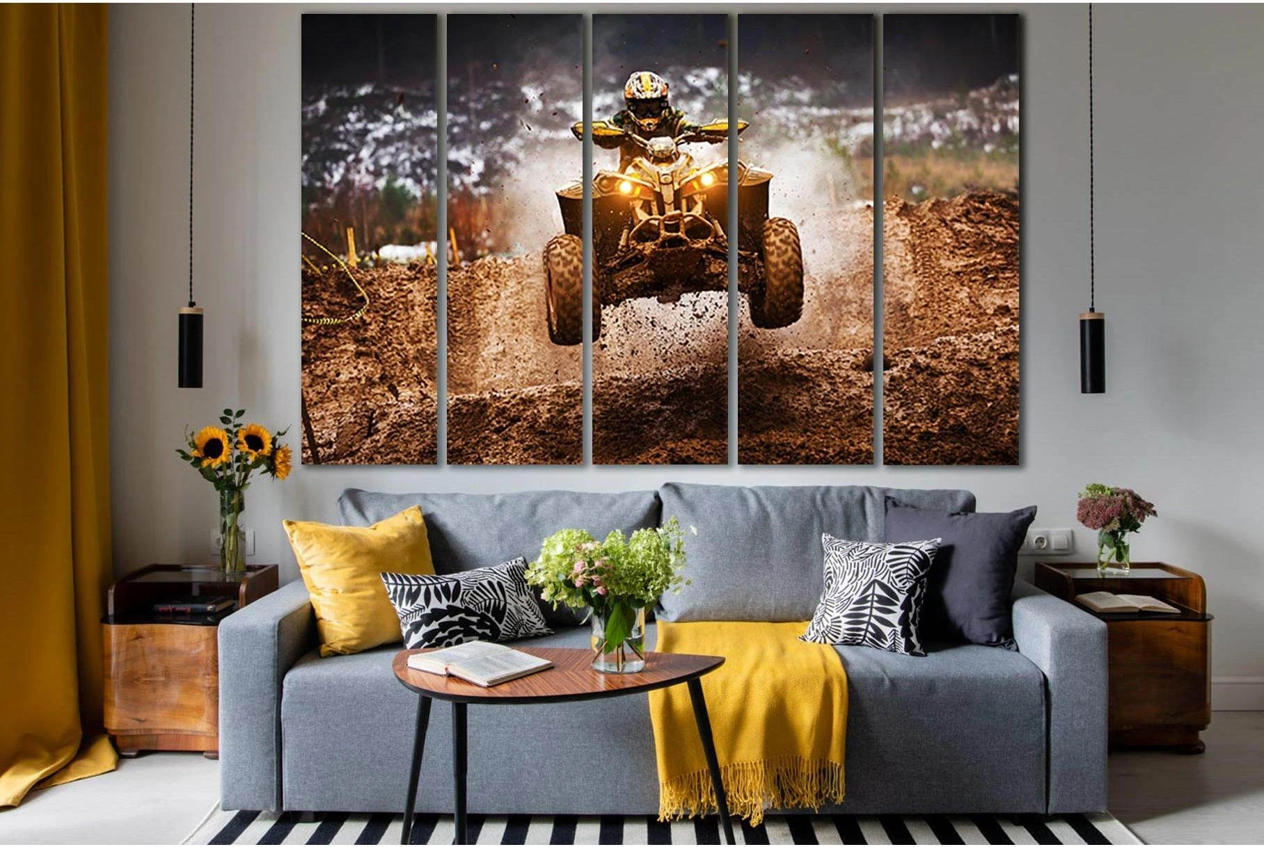 Motocross Quad Race №SL952 Ready to Hang Canvas Print - Zellart Canvas Prints 0new, ALL_Products, Sports & Motivation