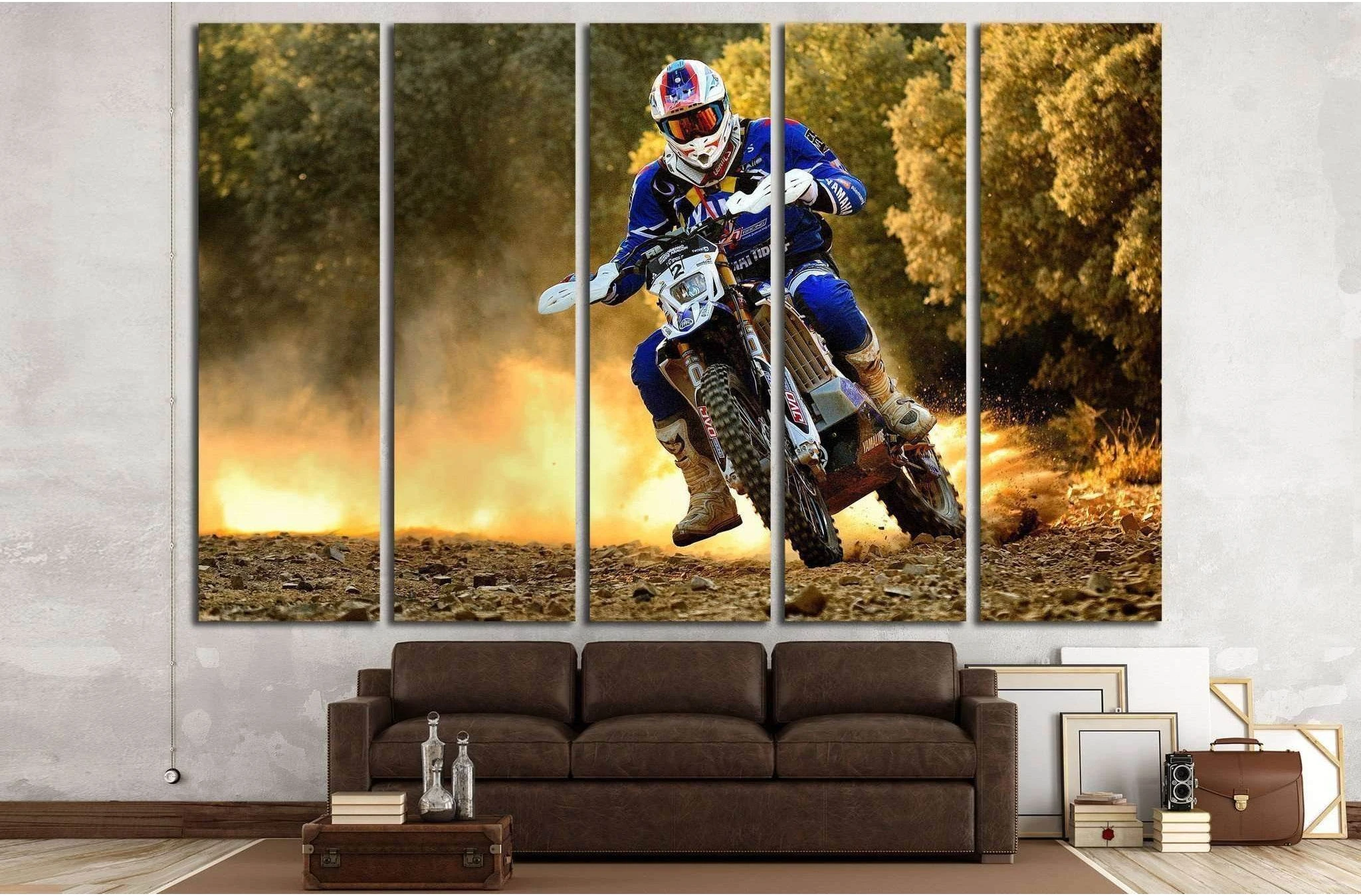 Motocross Wall Art Enduro Ready to Hang Canvas Print №1871 Ready to Hang Canvas Print - Zellart Canvas Prints ALL_Products, s-1871