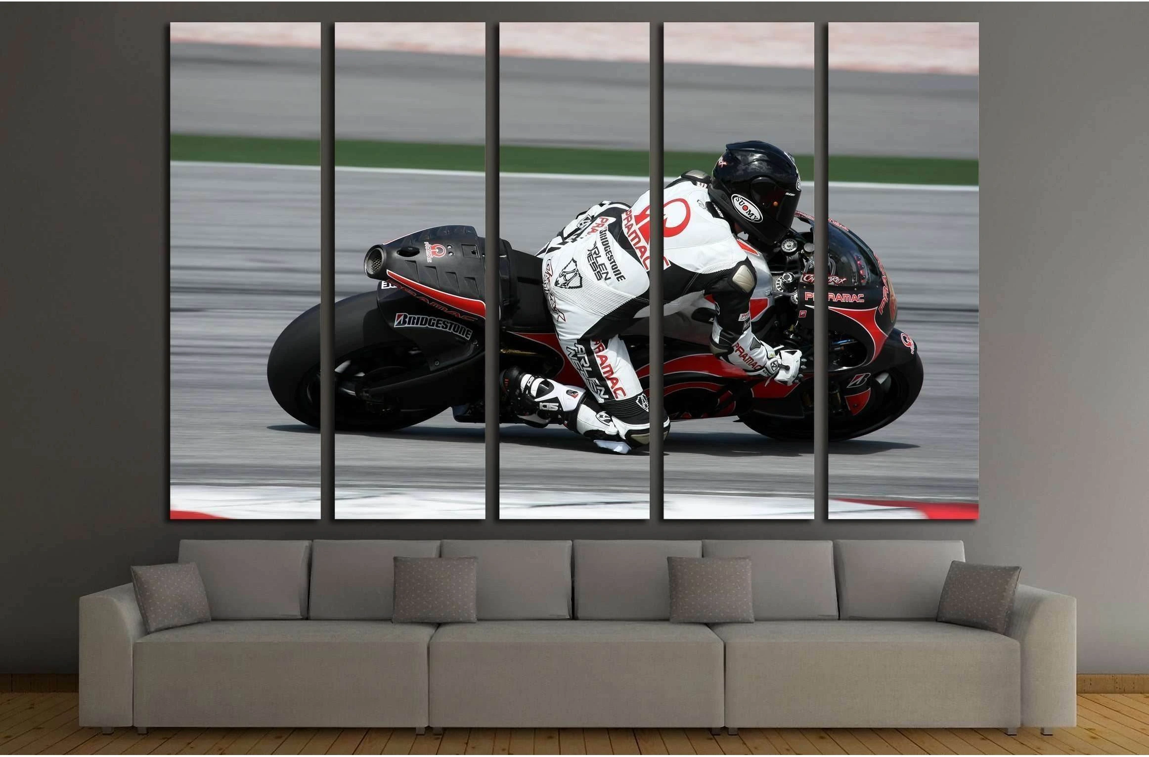 MotoGP rider Loris Capirossi of the Pramac Racing Team №2473 Ready to Hang Canvas Print - Zellart Canvas Prints ALL_Products, s-2473