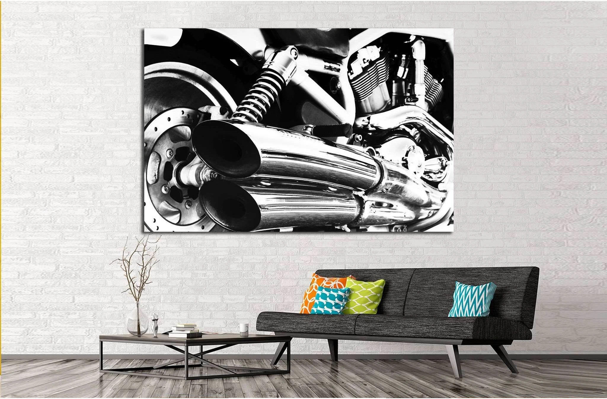 Motor Bike Engine №532 Ready to Hang Canvas Print - Zellart Canvas Prints ALL_Products, s-532