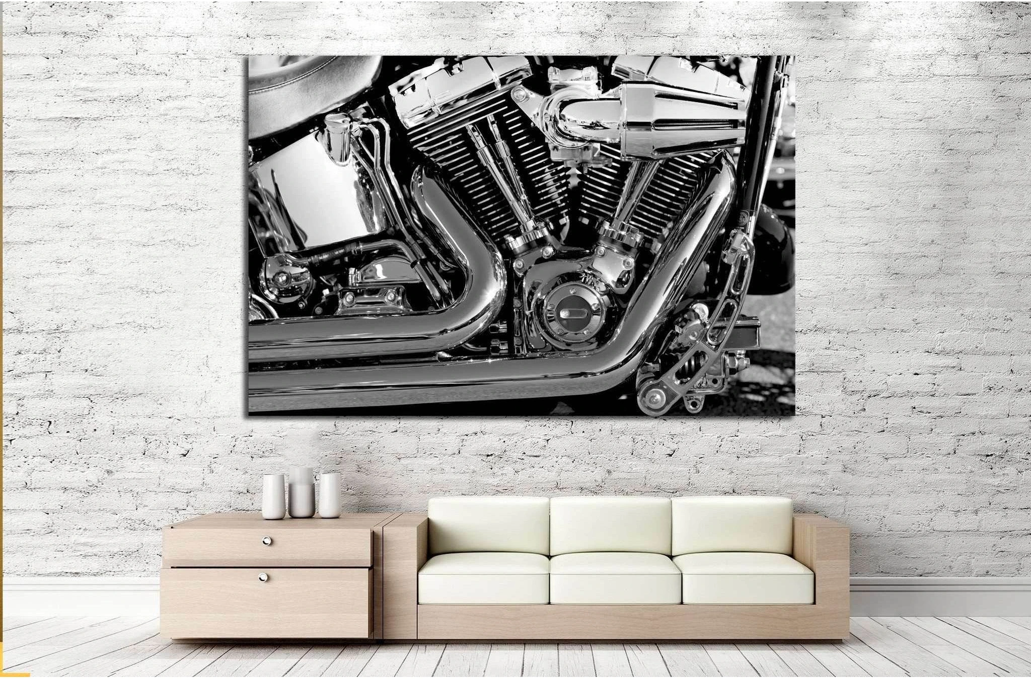 Motorbike Engine №520 Ready to Hang Canvas Print - Zellart Canvas Prints ALL_Products, s-520