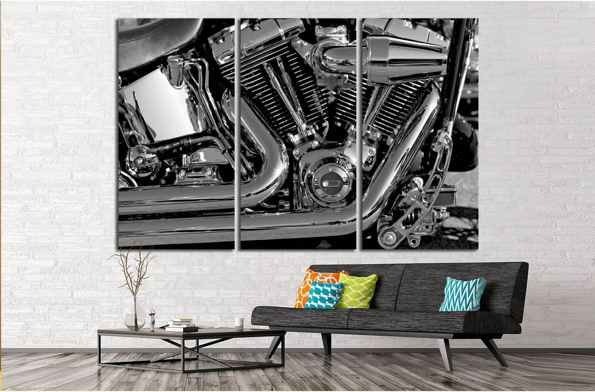 Motorbike Engine №520 Ready to Hang Canvas Print - Zellart Canvas Prints ALL_Products, s-520