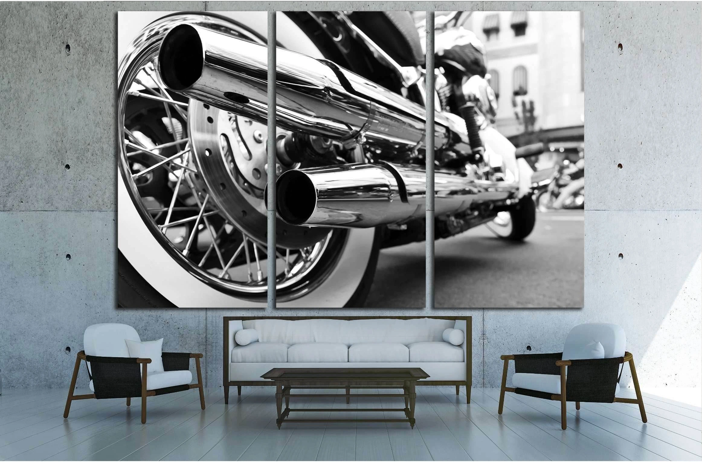 motorcycle exhaust №3283 Ready to Hang Canvas Print - Zellart Canvas Prints ALL_Products, s-3283