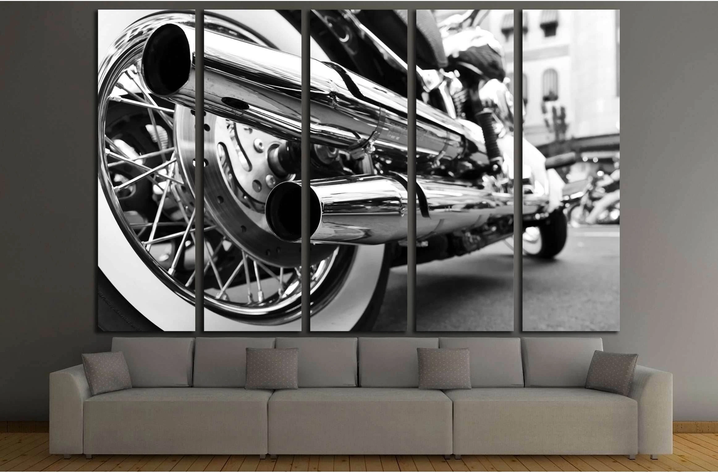 motorcycle exhaust №3283 Ready to Hang Canvas Print - Zellart Canvas Prints ALL_Products, s-3283