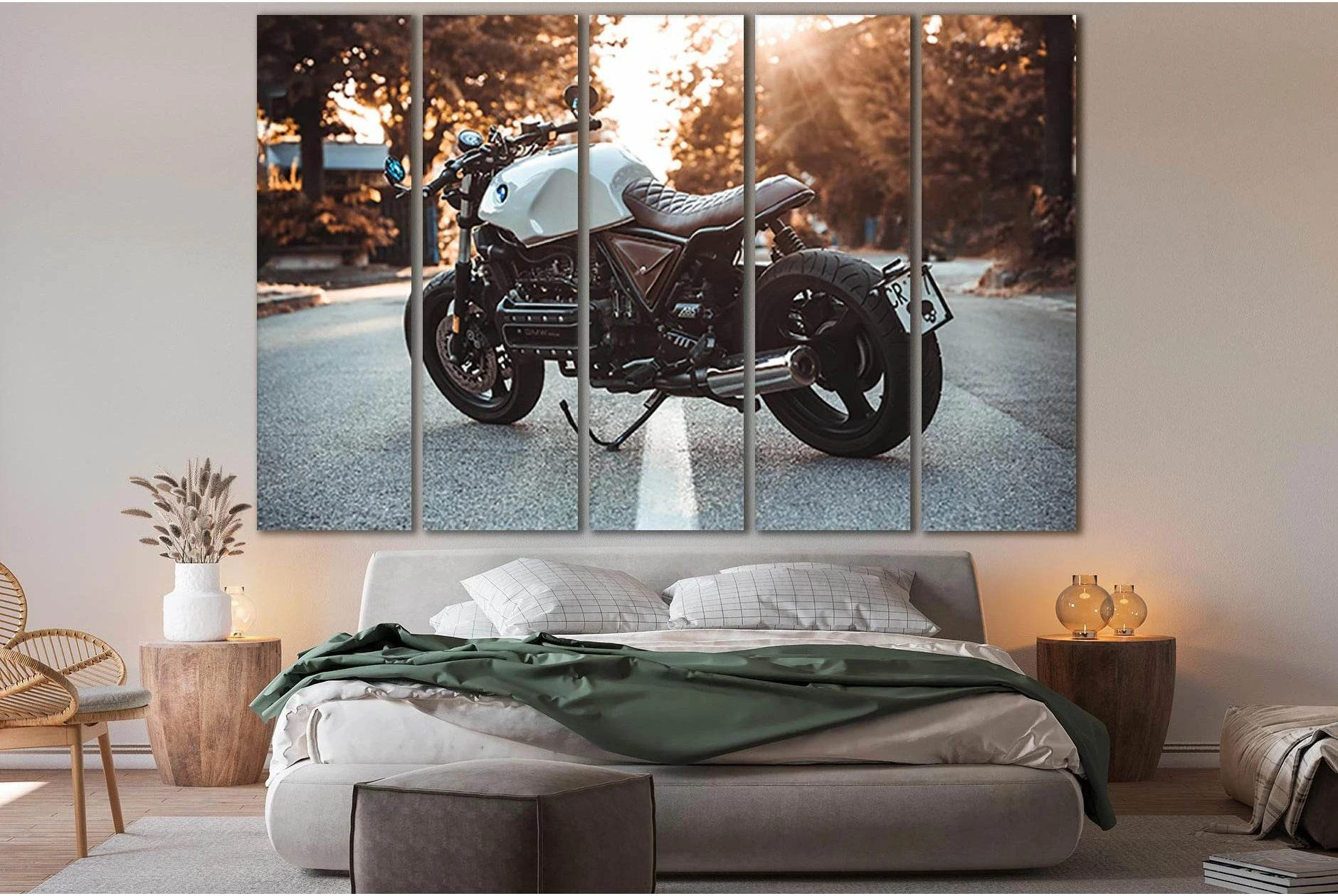 Motorcycle Side View №SL742 Ready to Hang Canvas Print - Zellart Canvas Prints 0new, ALL_Products, Engine, Engines Wall Art