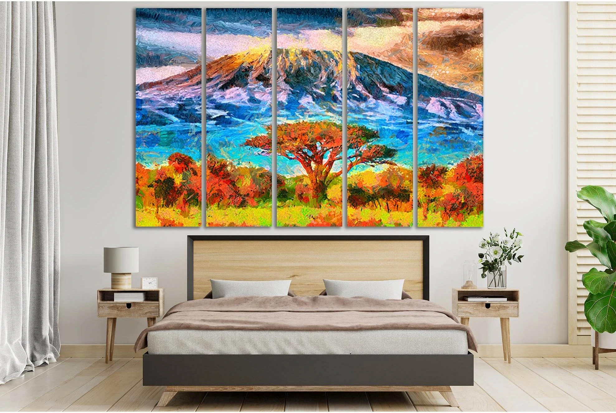 Mount Kilimanjaro Oil Painting №SL588 Ready to Hang Canvas Print - Zellart Canvas Prints 0new, ALL_Products, Oil Painting Wall Art