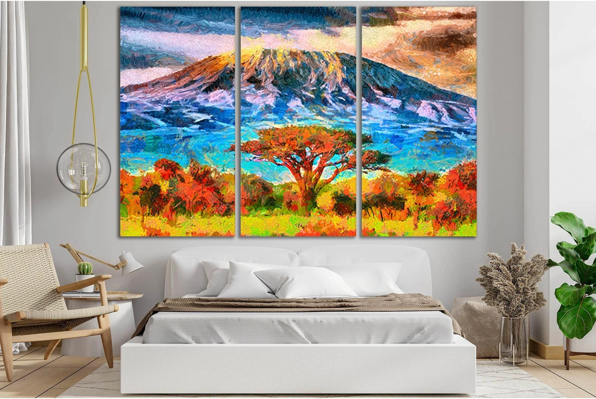 Mount Kilimanjaro Oil Painting №SL588 Ready to Hang Canvas Print - Zellart Canvas Prints 0new, ALL_Products, Oil Painting Wall Art