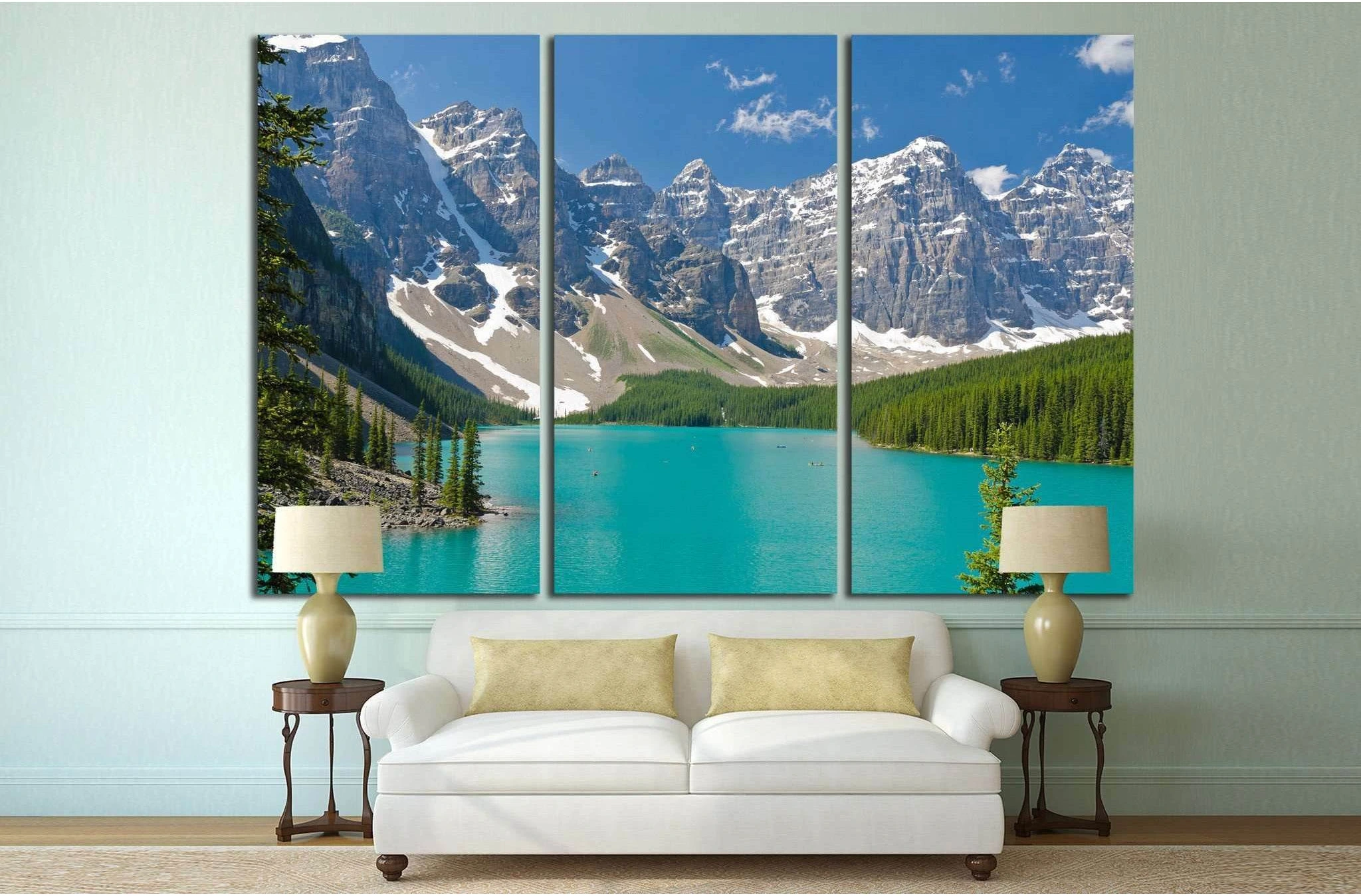 Mountain lake in Canada №629 Ready to Hang Canvas Print - Zellart Canvas Prints ALL_Products, s-629