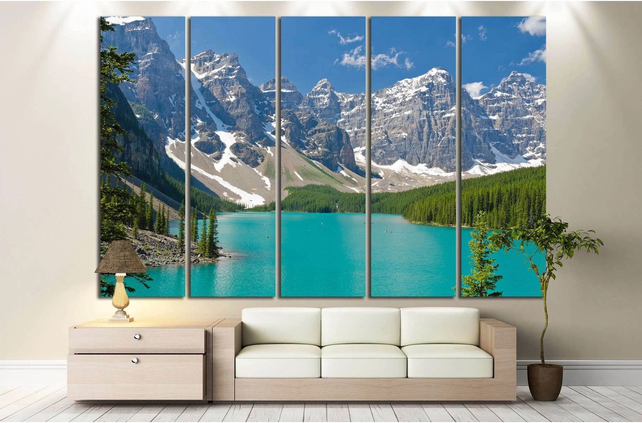 Mountain lake in Canada №629 Ready to Hang Canvas Print - Zellart Canvas Prints ALL_Products, s-629