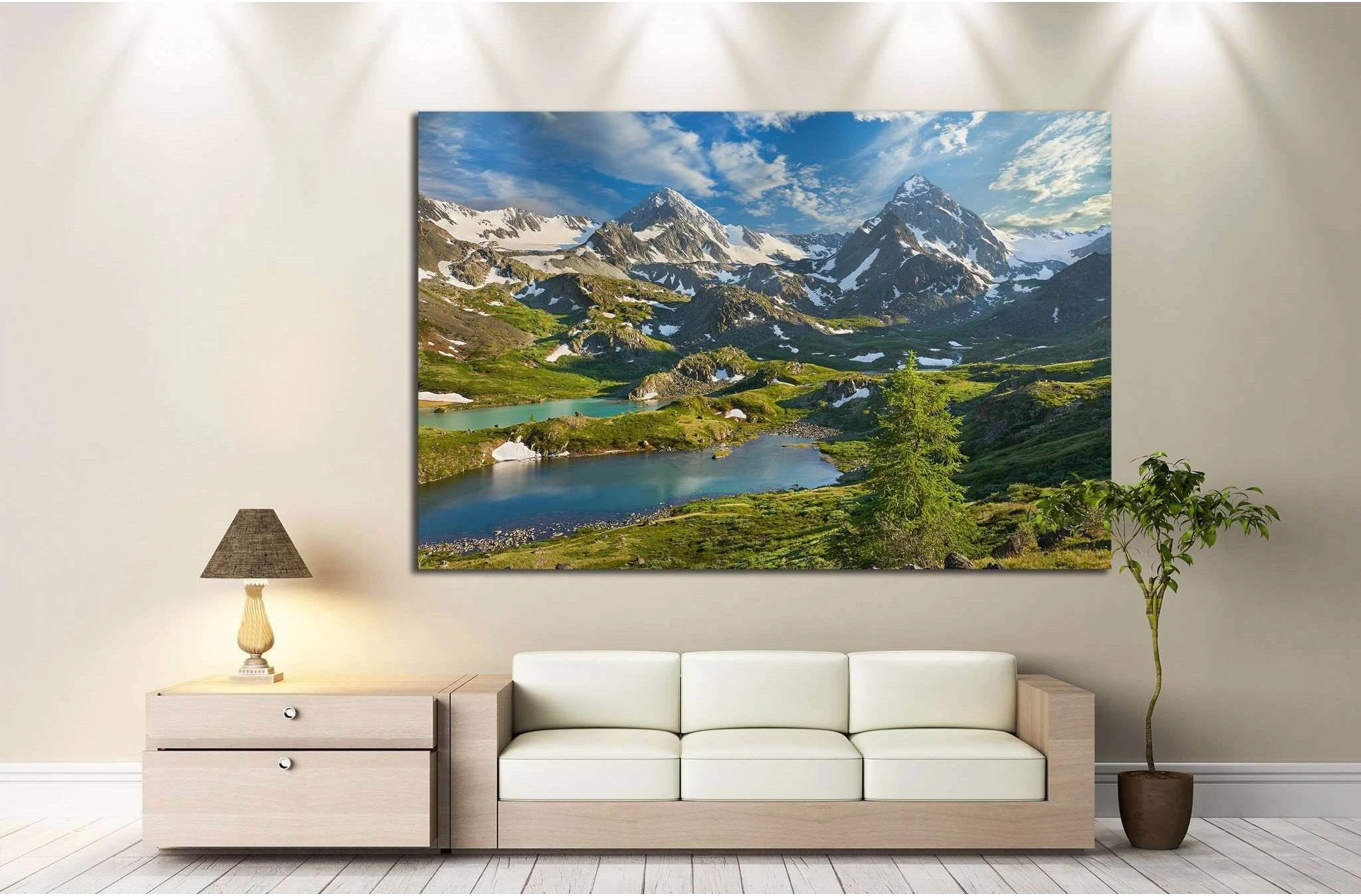 Mountain lake, Siberia №635 Ready to Hang Canvas Print - Zellart Canvas Prints ALL_Products, s-635