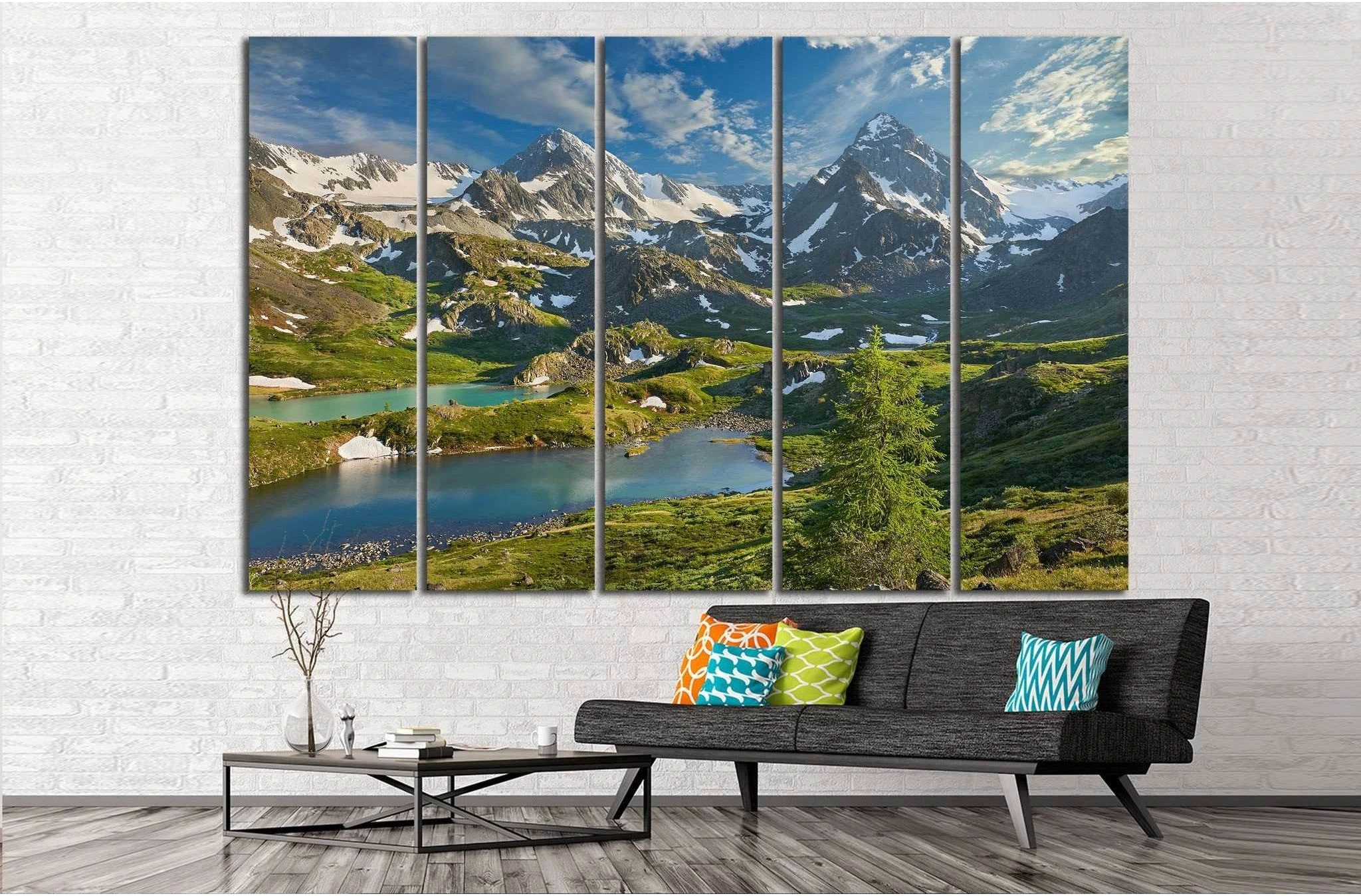 Mountain lake, Siberia №635 Ready to Hang Canvas Print - Zellart Canvas Prints ALL_Products, s-635