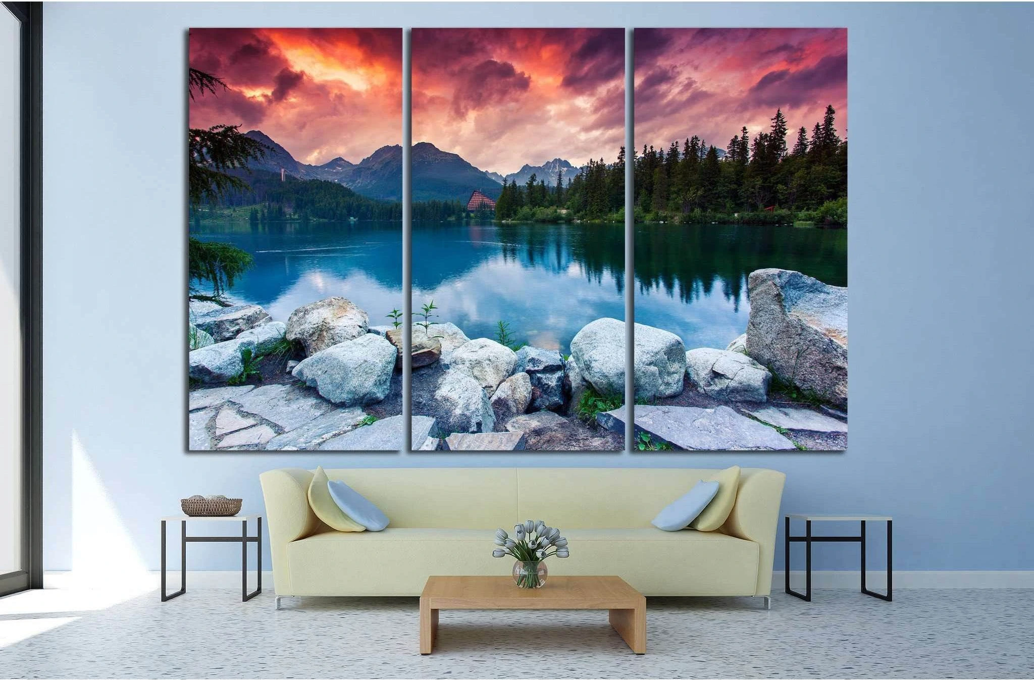 Mountain lake, Slovakia №634 Ready to Hang Canvas Print - Zellart Canvas Prints ALL_Products, s-634