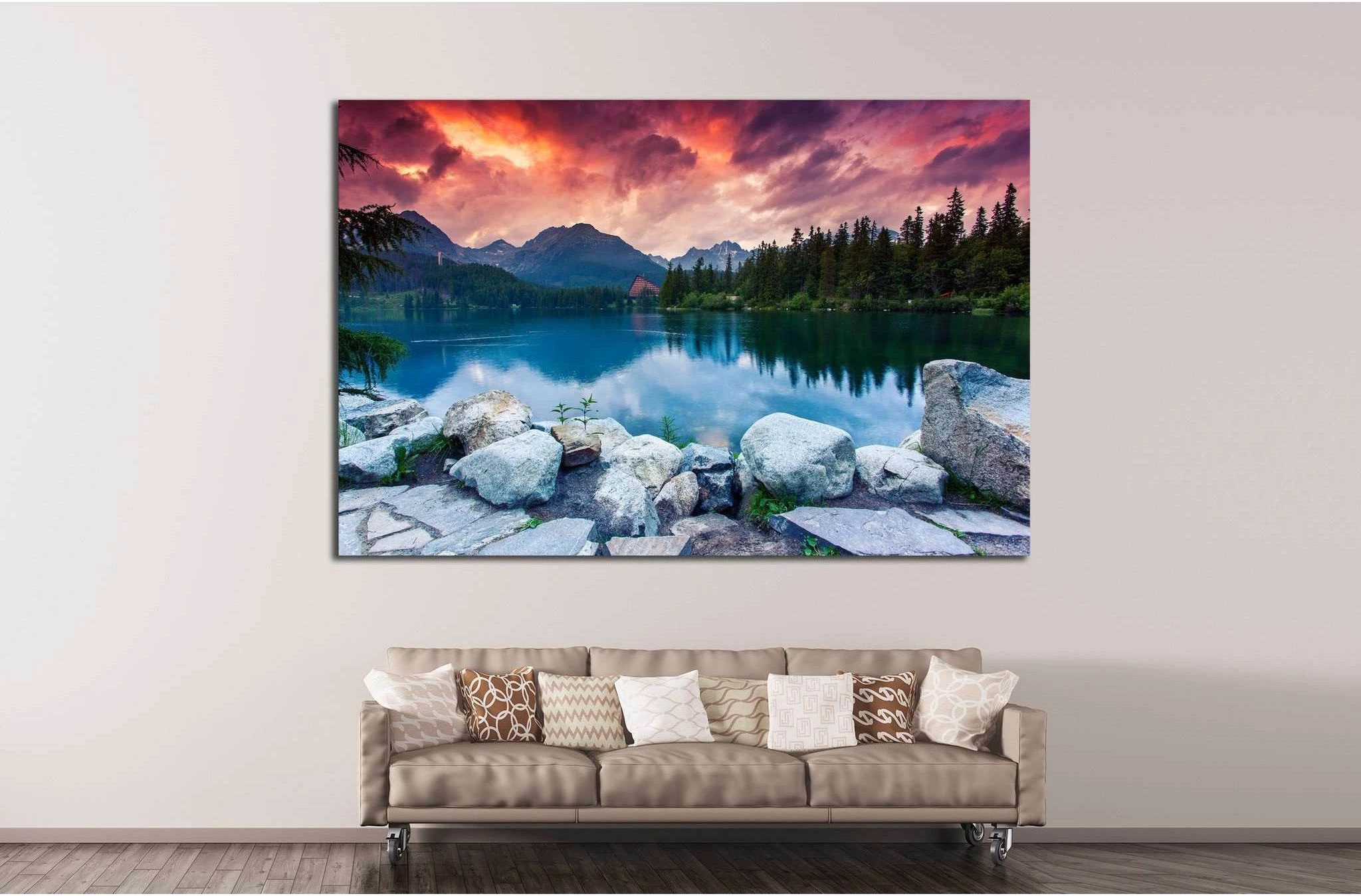 Mountain lake, Slovakia №634 Ready to Hang Canvas Print - Zellart Canvas Prints ALL_Products, s-634