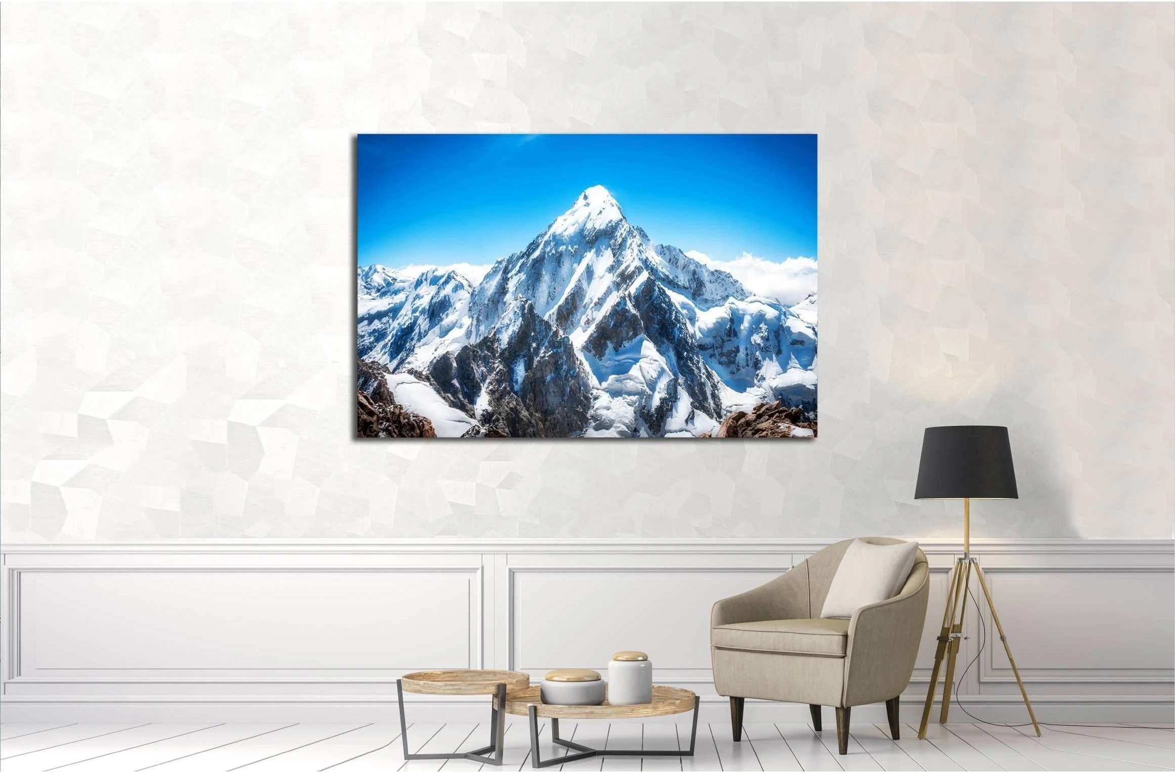 Mountain peak. Everest. National Park, Nepal №3107 Ready to Hang Canvas Print - Zellart Canvas Prints ALL_Products, s-3107