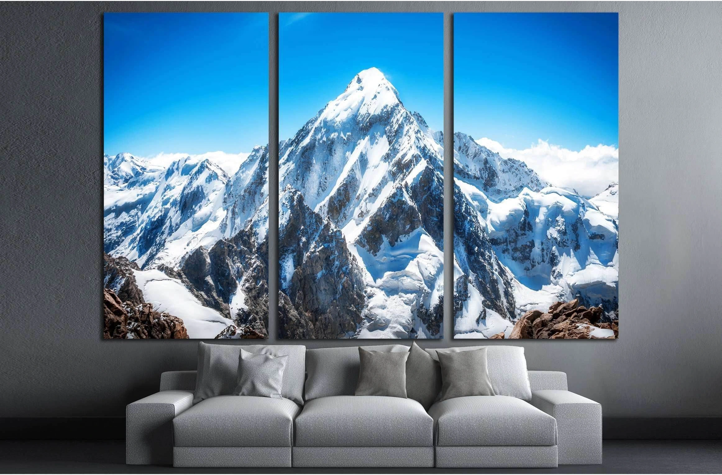 Mountain peak. Everest. National Park, Nepal №3107 Ready to Hang Canvas Print - Zellart Canvas Prints ALL_Products, s-3107