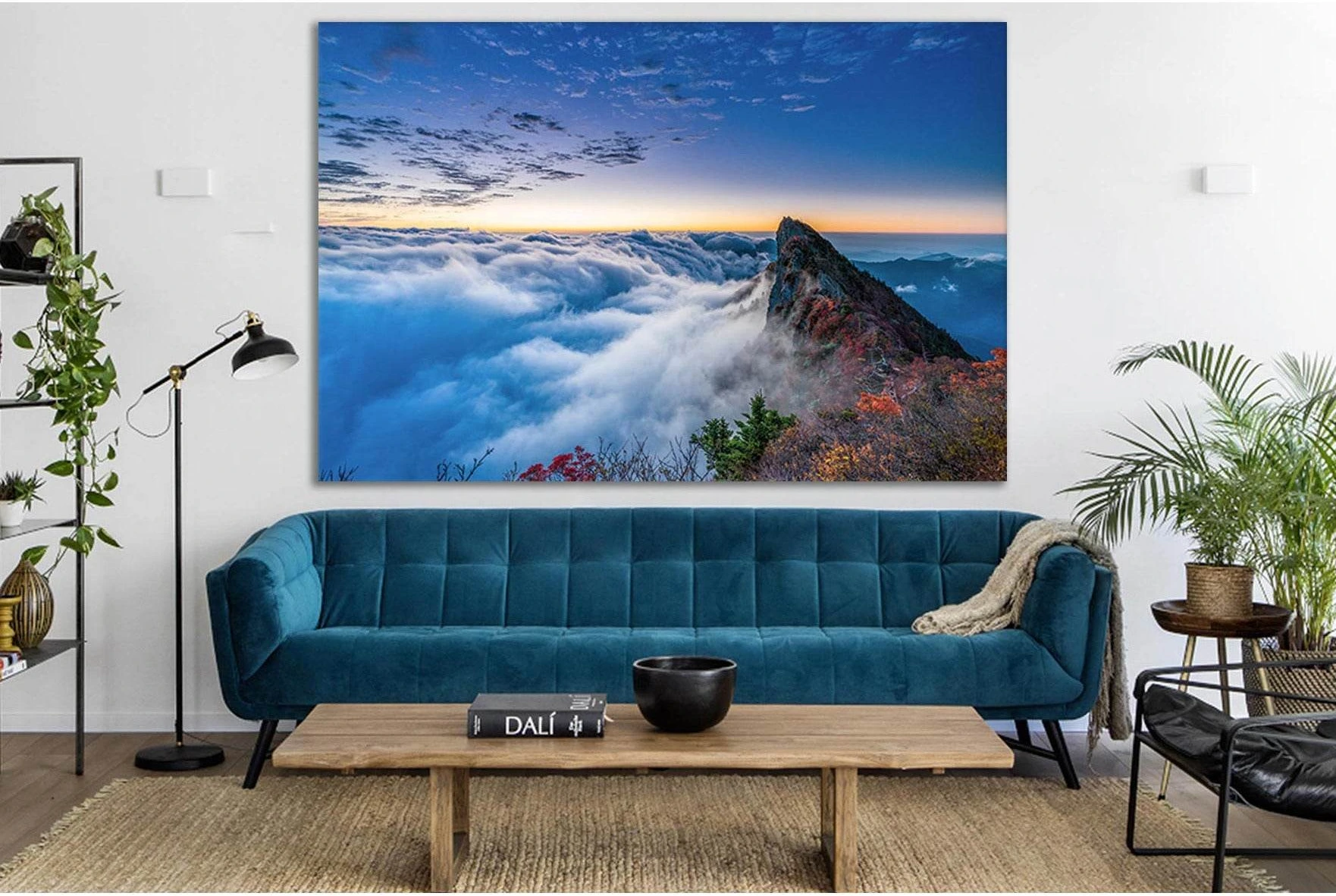 Mountain Peak In The Clouds №SL629 Ready to Hang Canvas Print - Zellart Canvas Prints 0new, ALL_Products, Autumn Wall Art