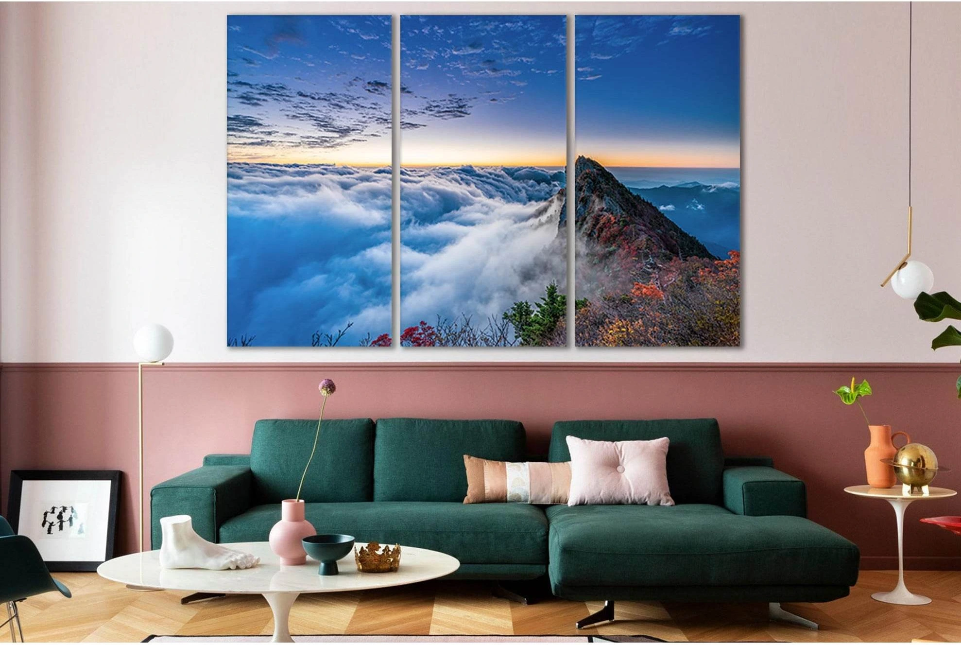 Mountain Peak In The Clouds №SL629 Ready to Hang Canvas Print - Zellart Canvas Prints 0new, ALL_Products, Autumn Wall Art