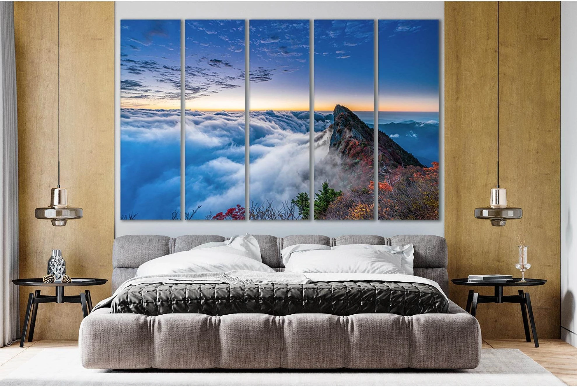 Mountain Peak In The Clouds №SL629 Ready to Hang Canvas Print - Zellart Canvas Prints 0new, ALL_Products, Autumn Wall Art