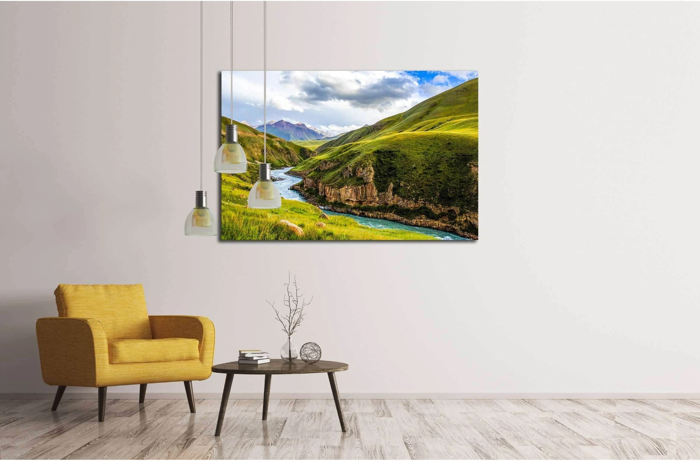 Mountain river stream landscape №3188 Ready to Hang Canvas Print - Zellart Canvas Prints ALL_Products, s-3188