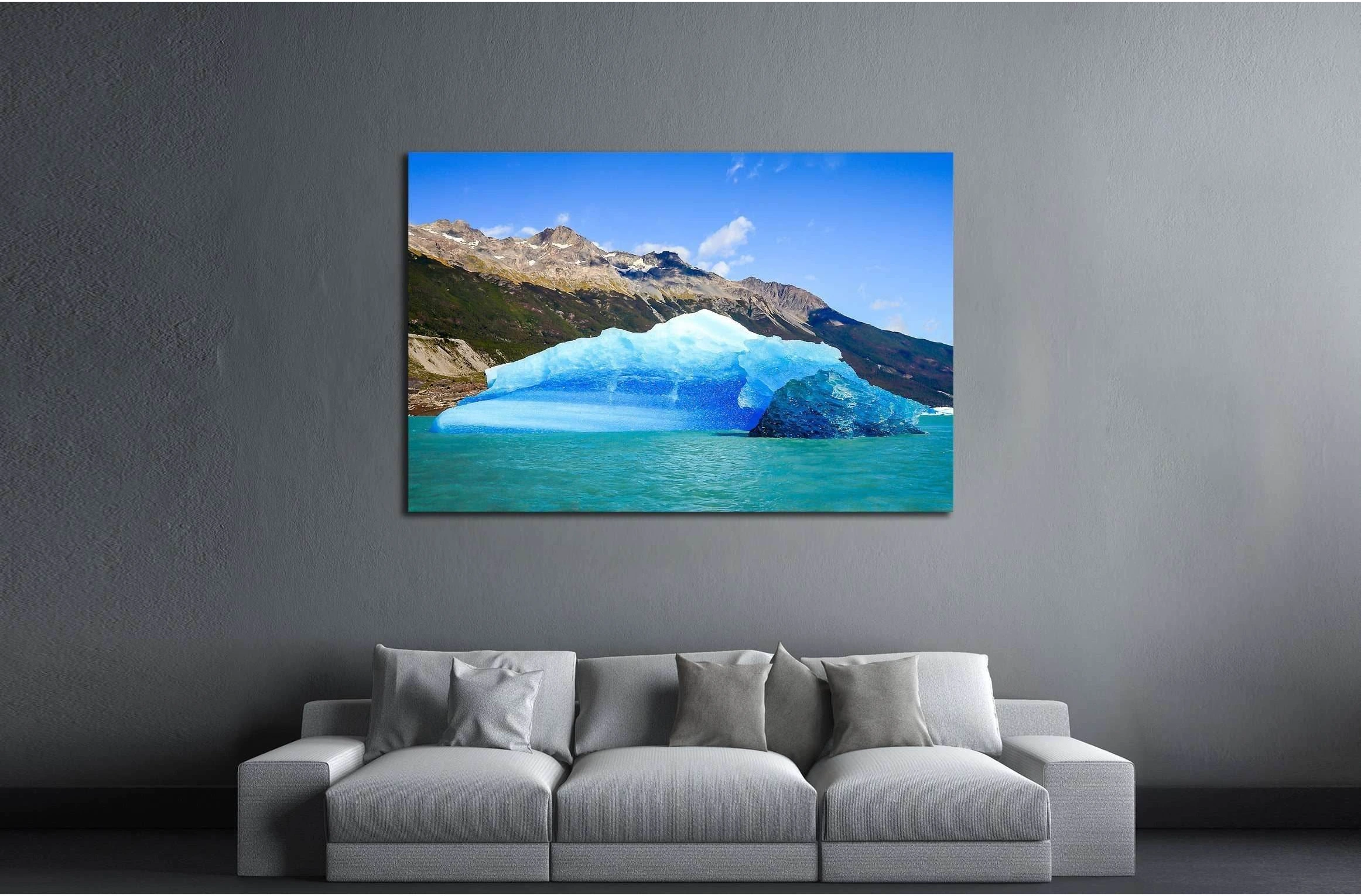 Mountain sea glacier landscape №2821 Ready to Hang Canvas Print - Zellart Canvas Prints ALL_Products, s-2821