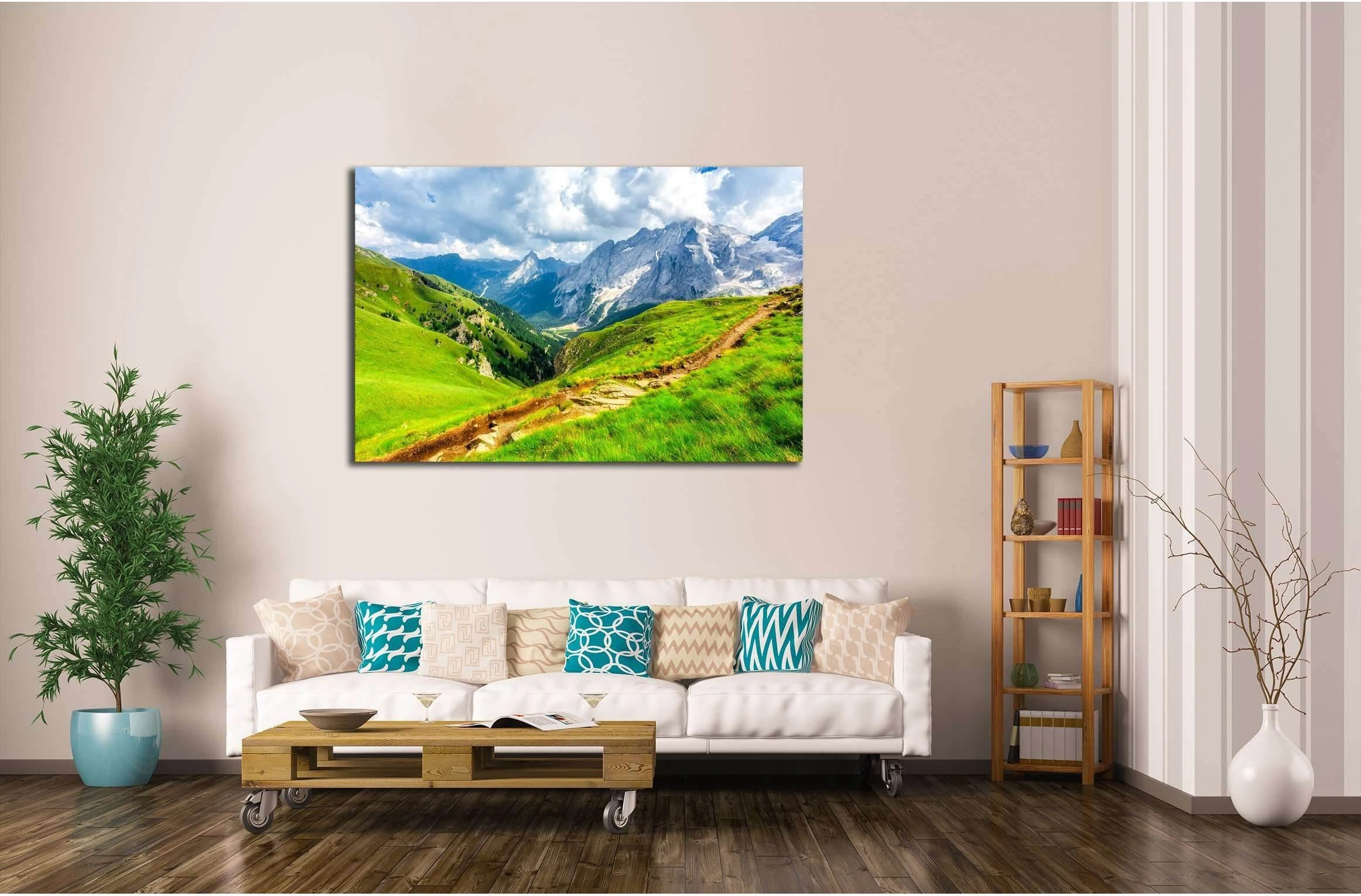 Mountain summit trail landscape №2908 Ready to Hang Canvas Print - Zellart Canvas Prints ALL_Products, s-2908