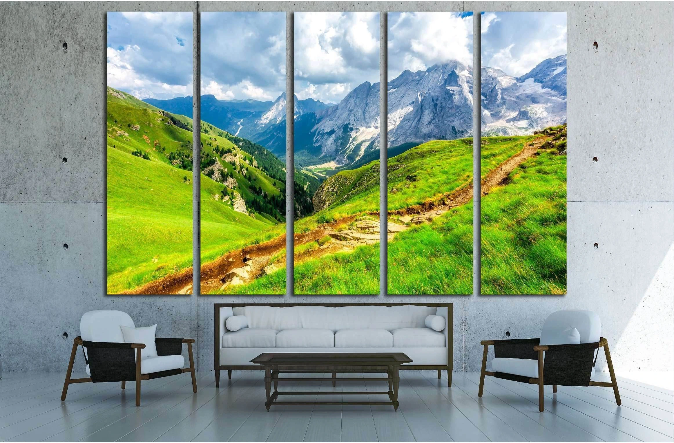 Mountain summit trail landscape №2908 Ready to Hang Canvas Print - Zellart Canvas Prints ALL_Products, s-2908