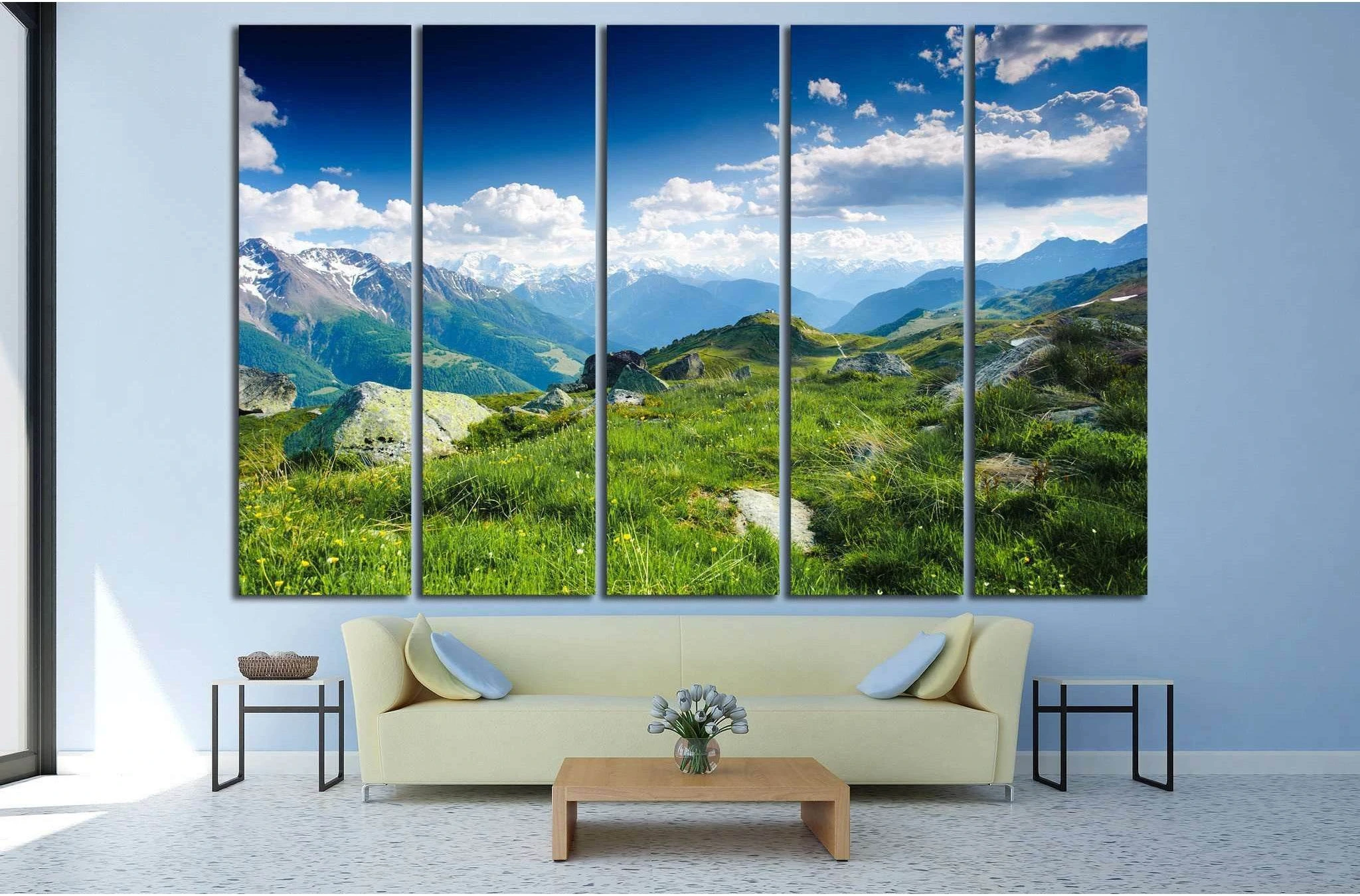 mountain, switzerland №638 Ready to Hang Canvas Print - Zellart Canvas Prints ALL_Products, s-638