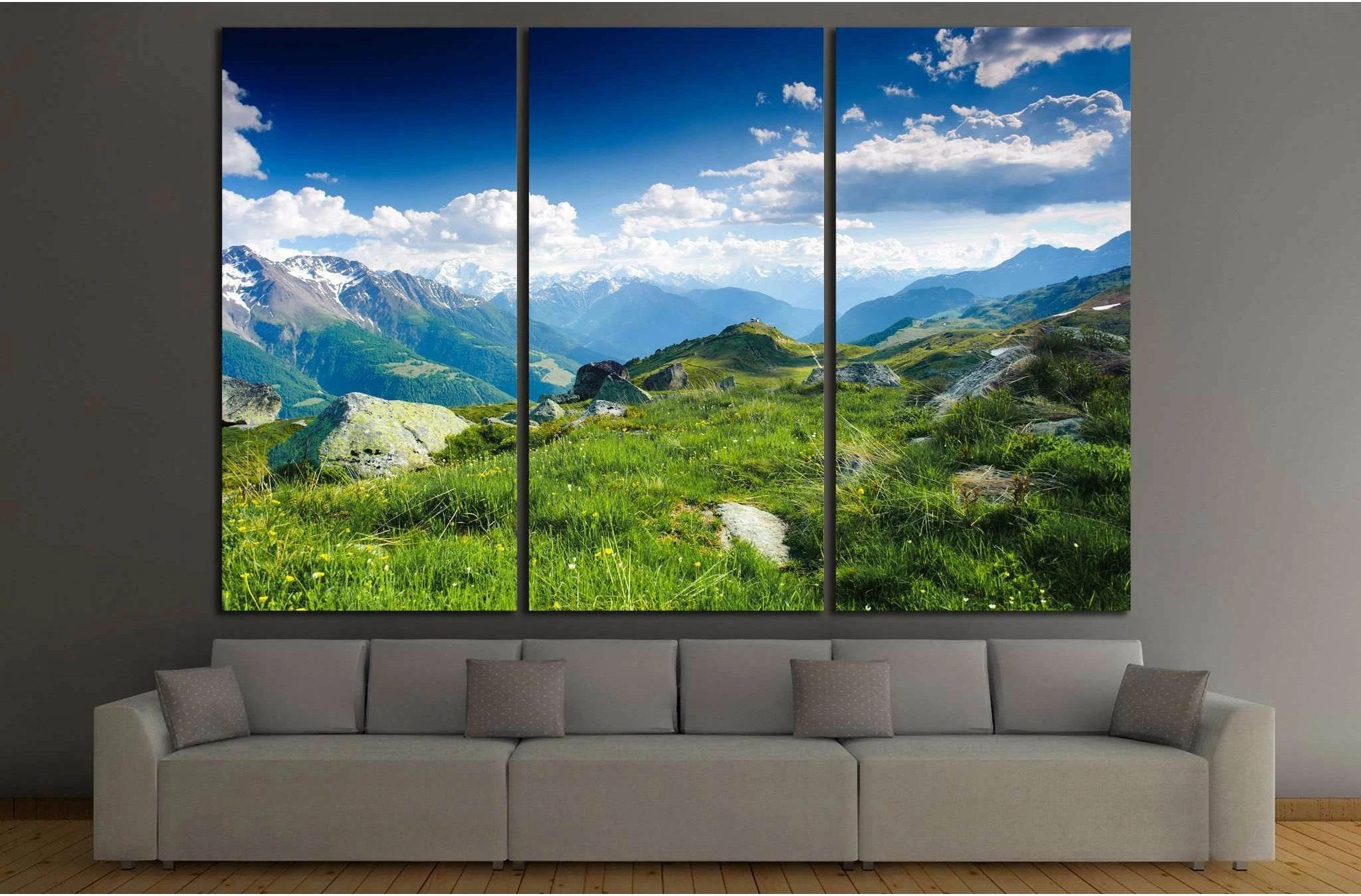 mountain, switzerland №638 Ready to Hang Canvas Print - Zellart Canvas Prints ALL_Products, s-638