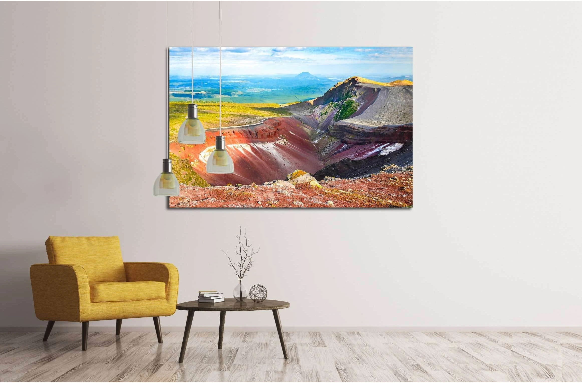 Mountain Tarawera in New Zealand. Volcano Tarawera crater №2904 Ready to Hang Canvas Print - Zellart Canvas Prints ALL_Products, s-2904