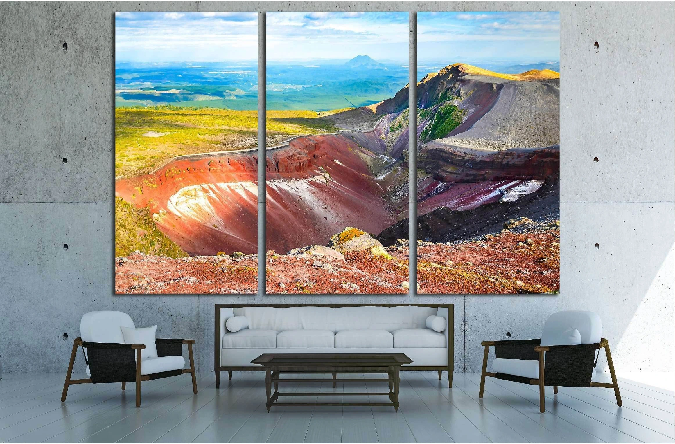 Mountain Tarawera in New Zealand. Volcano Tarawera crater №2904 Ready to Hang Canvas Print - Zellart Canvas Prints ALL_Products, s-2904
