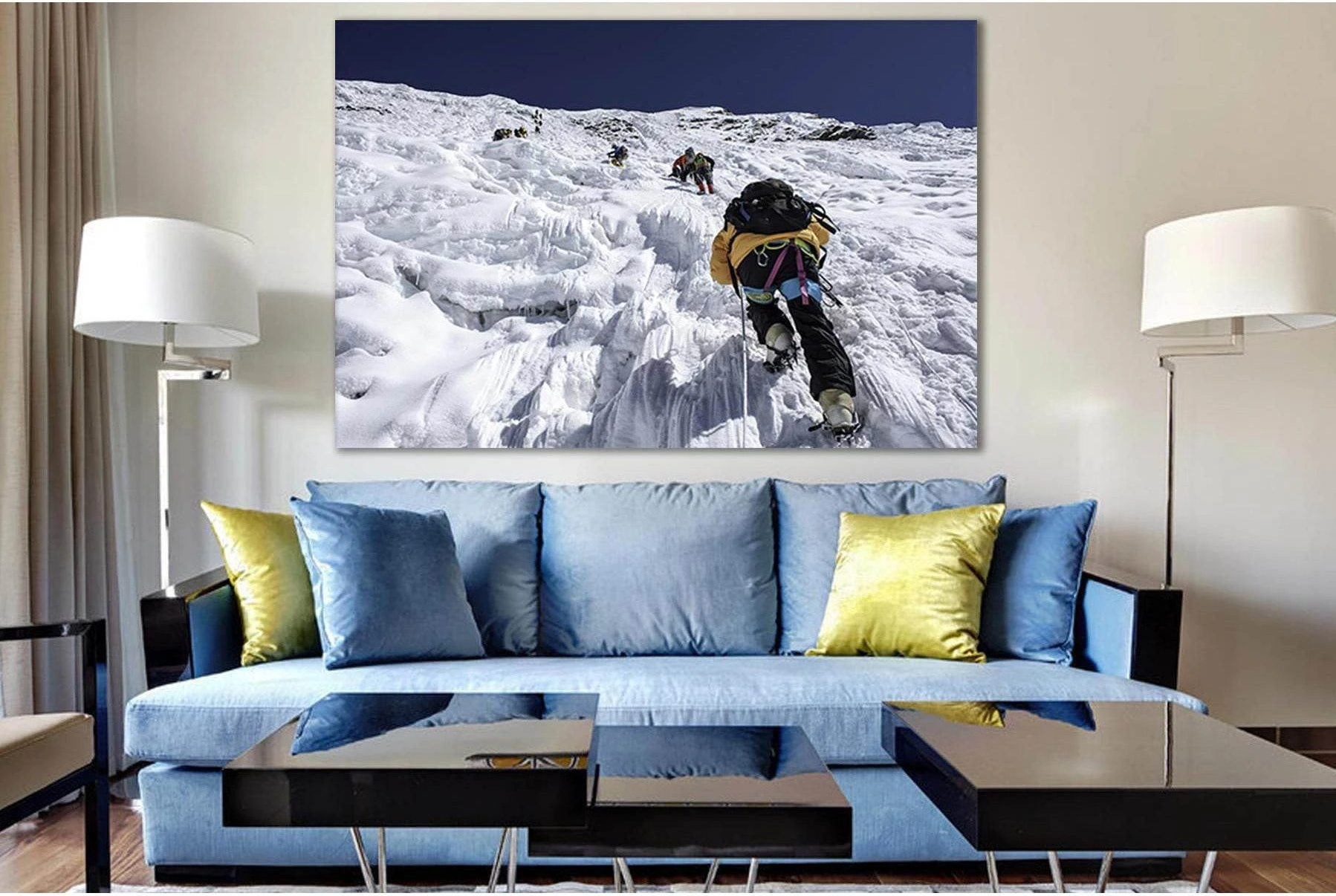 Mountaineering Himalaja Mountains №SL895 Ready to Hang Canvas Print - Zellart Canvas Prints 0new, ALL_Products, Sports & Motivation