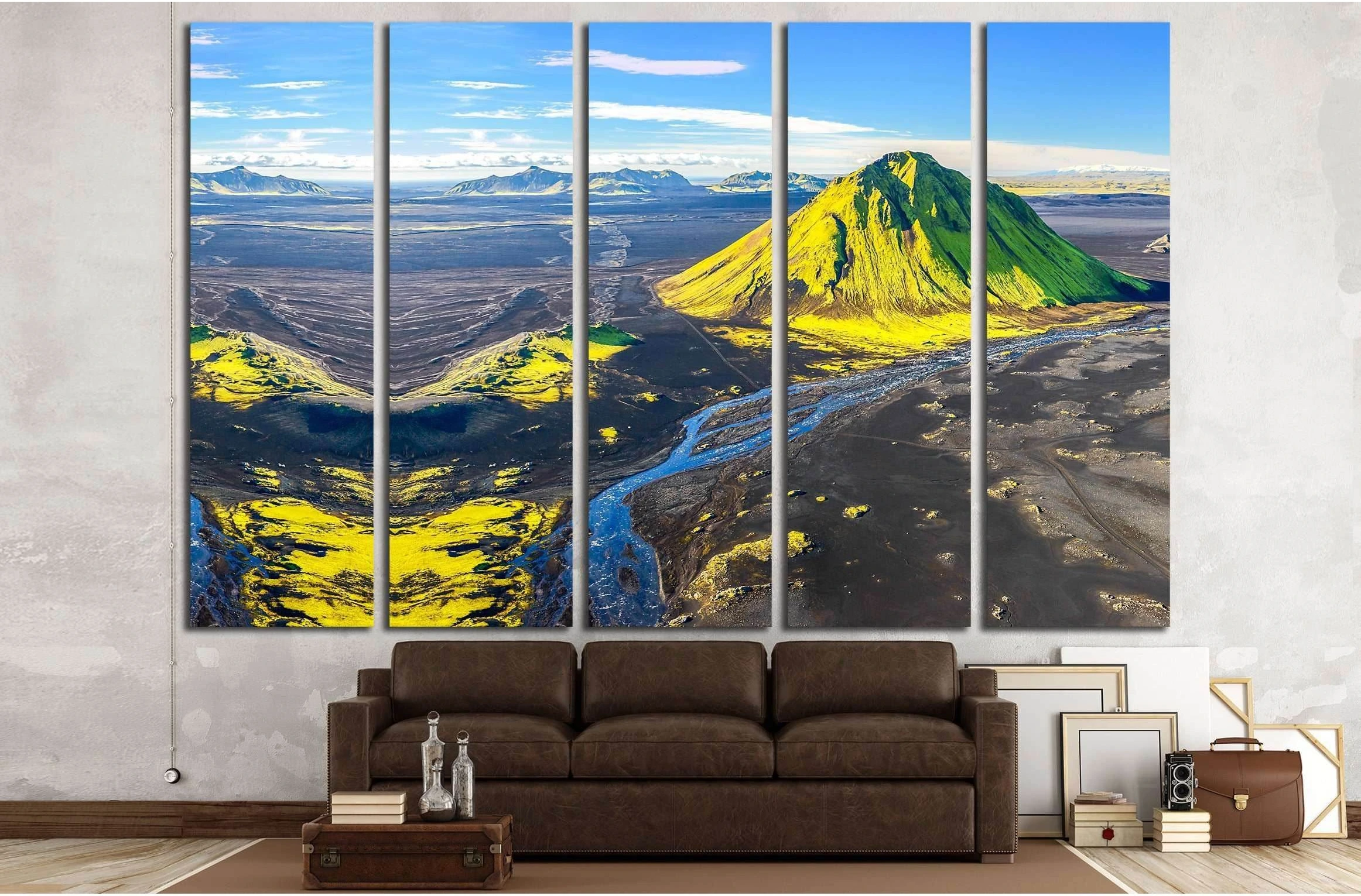 mountains and river №2842 Ready to Hang Canvas Print - Zellart Canvas Prints ALL_Products, s-2842