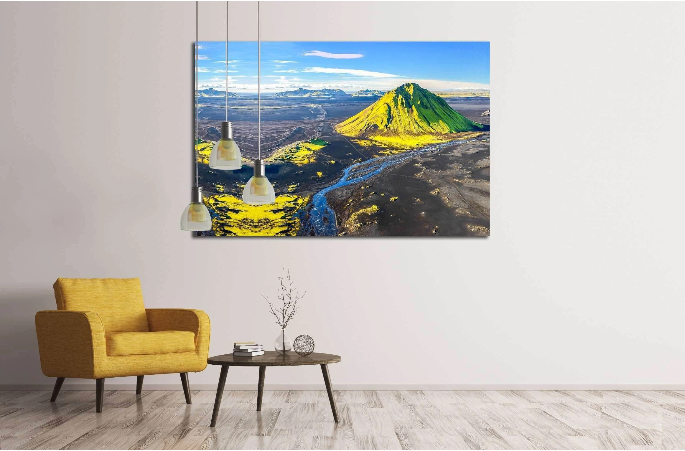 mountains and river №2842 Ready to Hang Canvas Print - Zellart Canvas Prints ALL_Products, s-2842