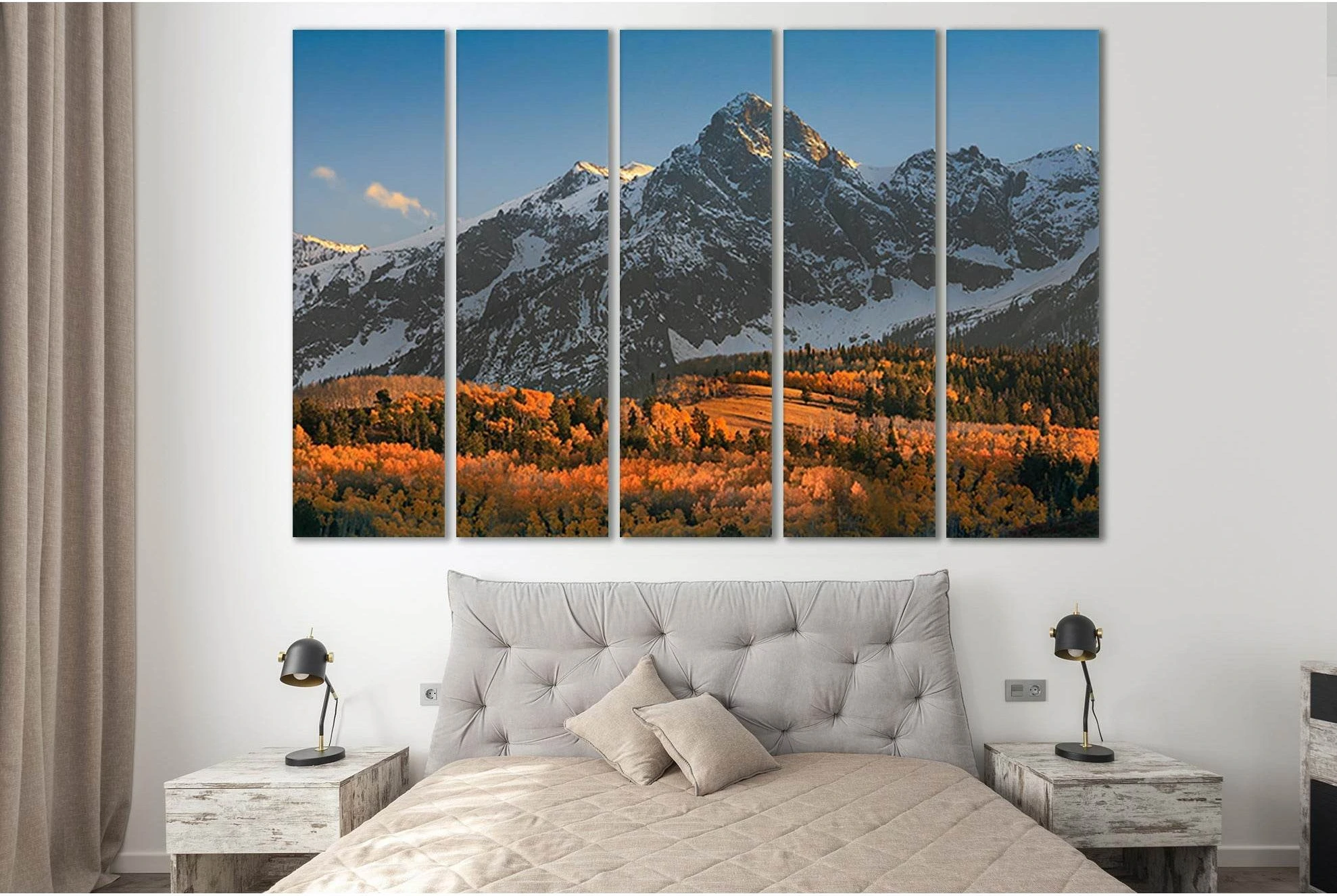 Mountains Autumn Sunrise Forest №SL245 Ready to Hang Canvas Print - Zellart Canvas Prints 0new, ALL_Products, SUNRISE & SUNSET WALL ART