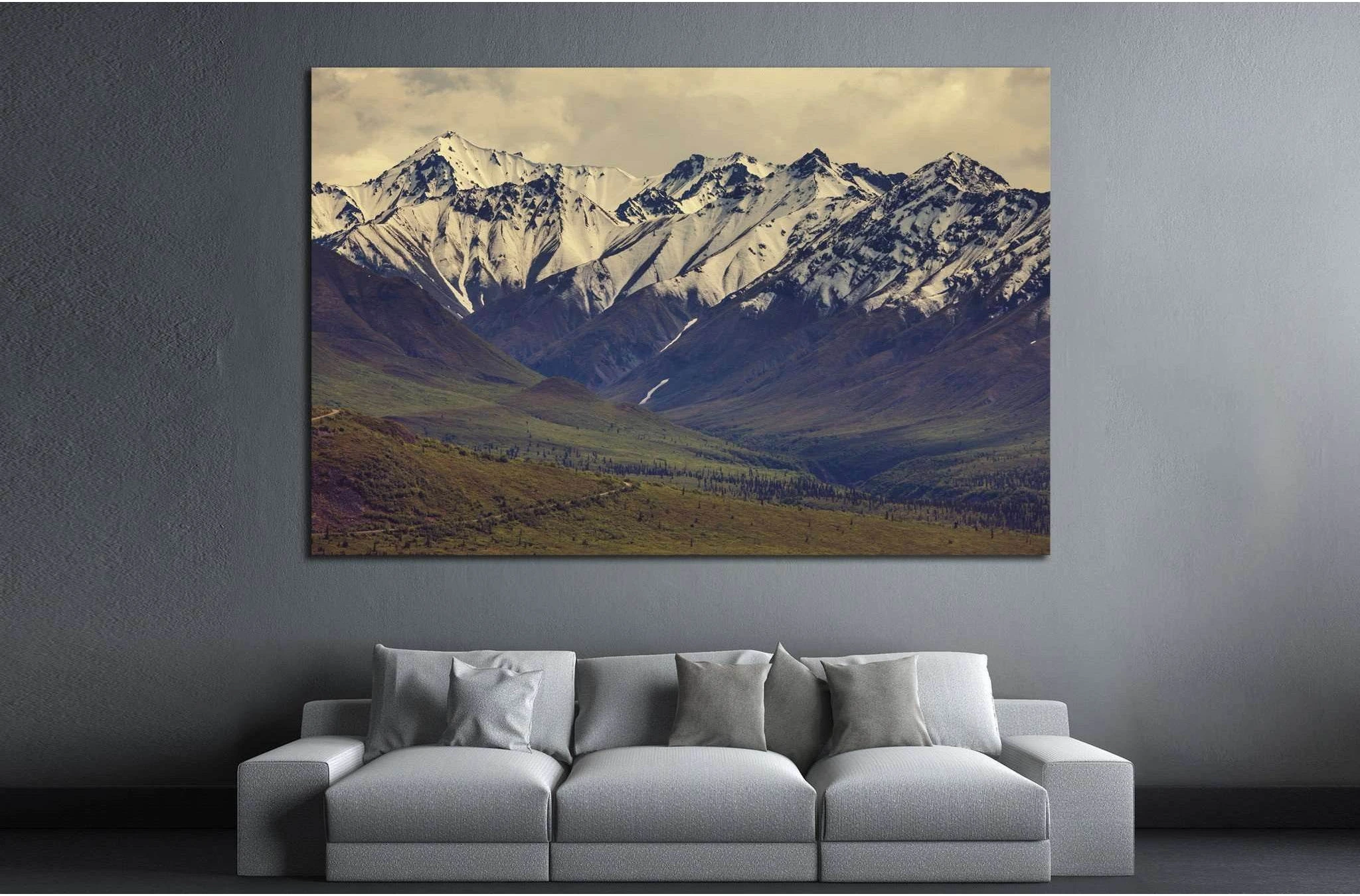 Mountains in Alaska №639 Ready to Hang Canvas Print - Zellart Canvas Prints ALL_Products, s-639