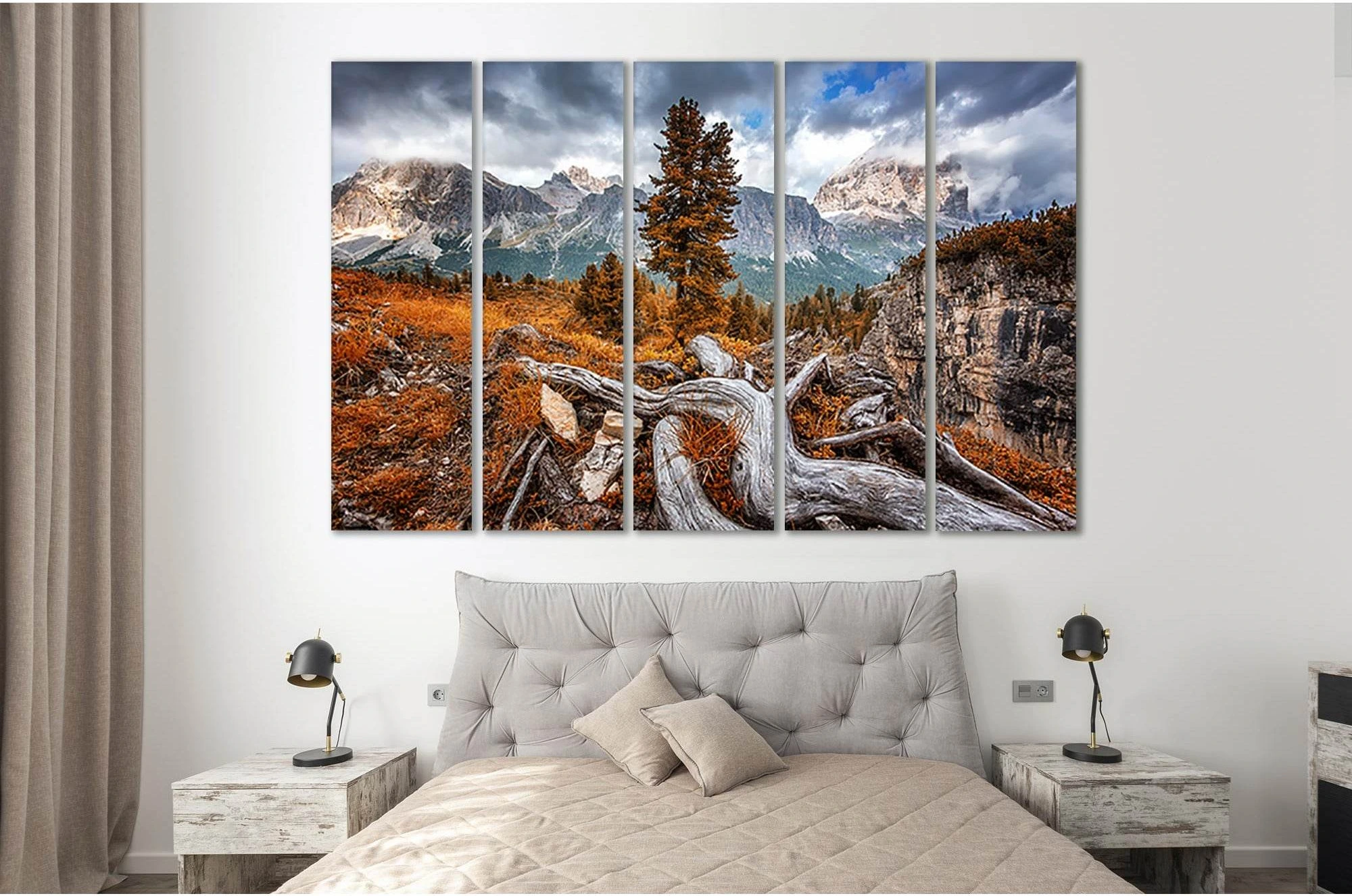 Mountains In Dolomites Alps №sl09 Ready to Hang Canvas Print - Zellart Canvas Prints 0new, ALL_Products, Nature & Landscapes Canvas Print