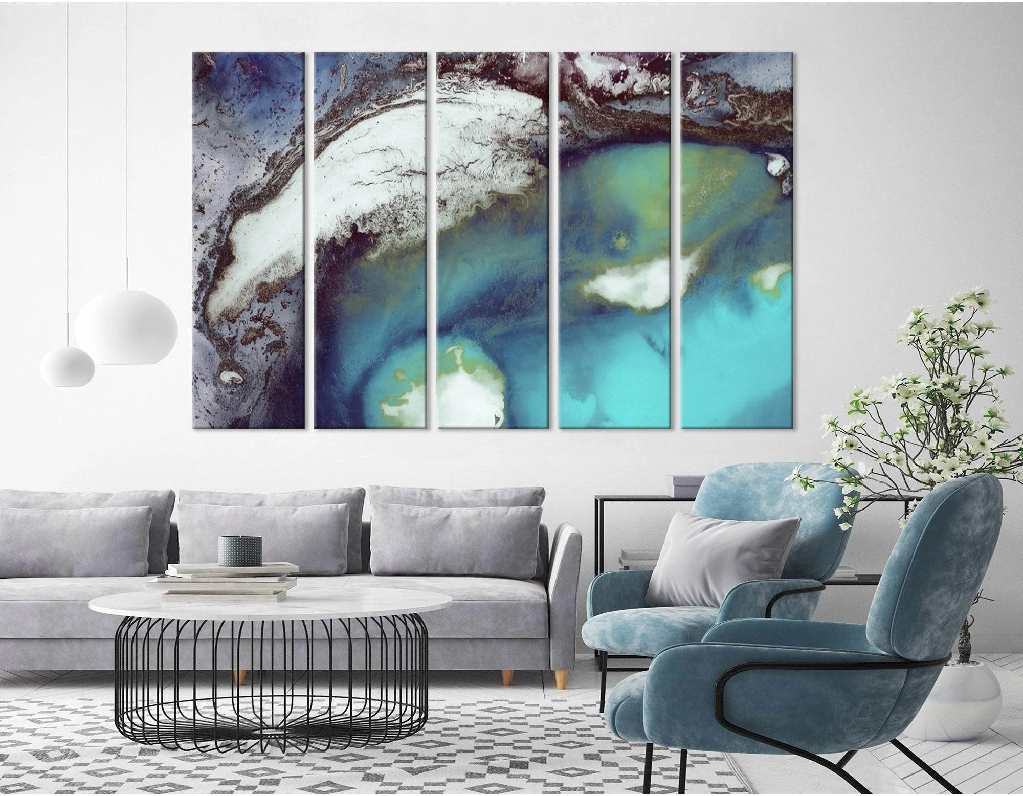 Mountains Near The Ocean №04284 Ready to Hang Canvas Print - Zellart Canvas Prints ALL_Products