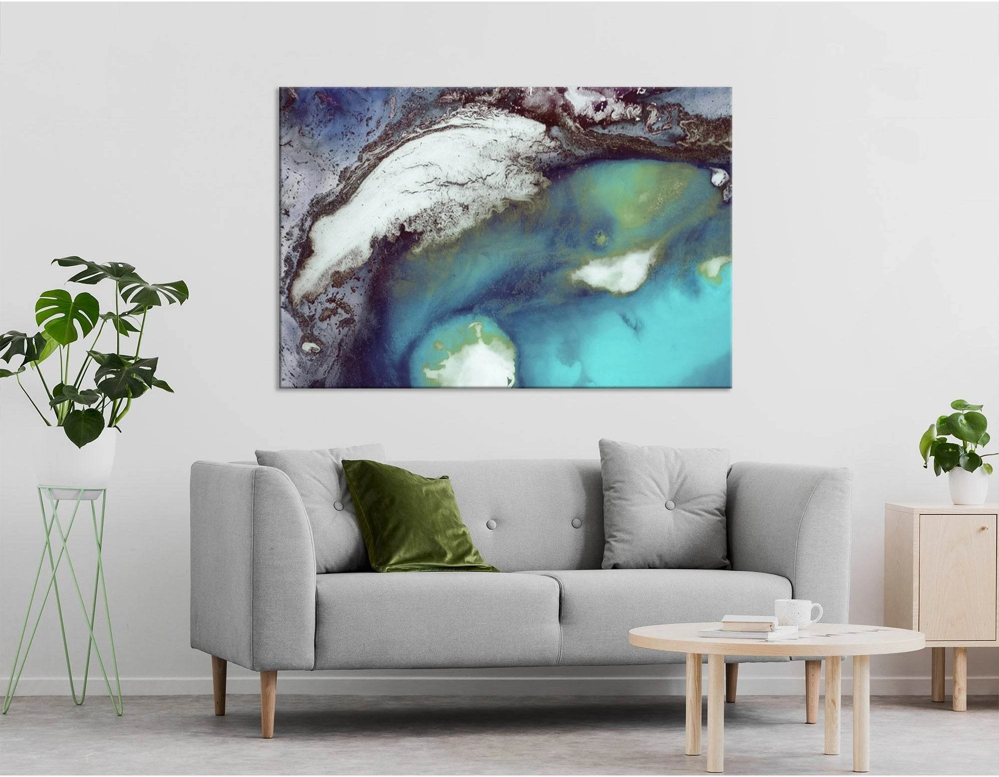 Mountains Near The Ocean №04284 Ready to Hang Canvas Print - Zellart Canvas Prints ALL_Products