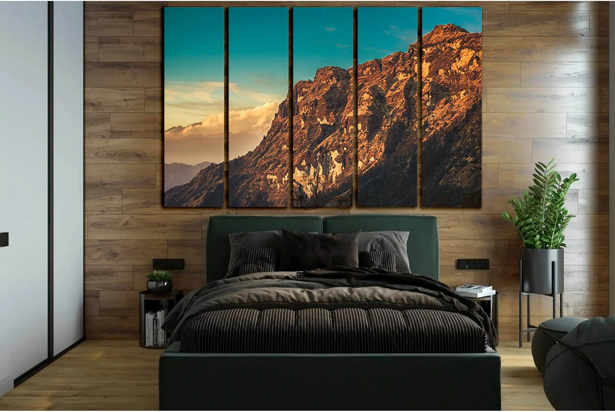 Mountains Snow And Clouds Landscape №SL1588 Ready to Hang Canvas Print - Zellart Canvas Prints 0new, ALL_Products, Mountains Wall Art, Nature Wall Art