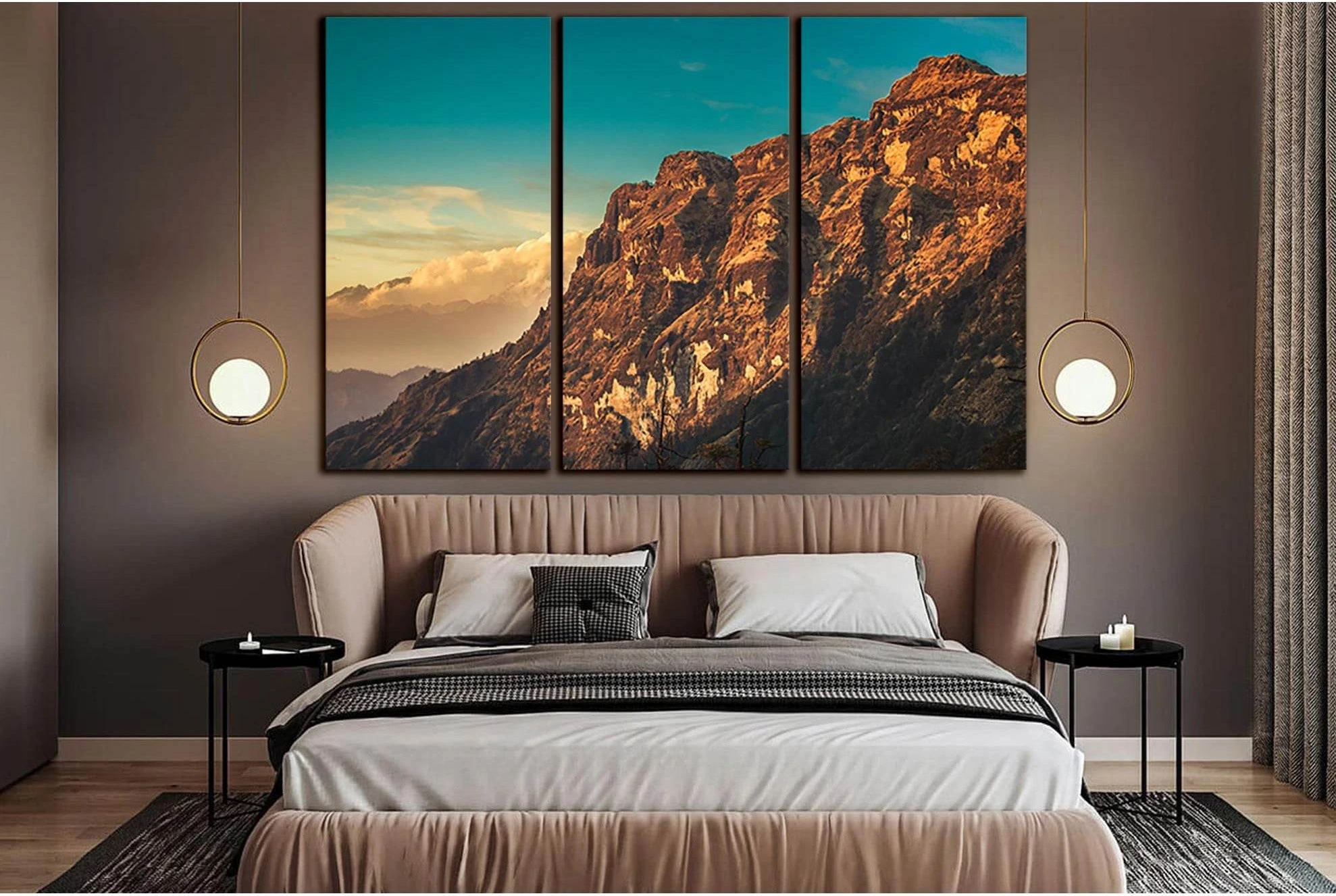 Mountains Snow And Clouds Landscape №SL1588 Ready to Hang Canvas Print - Zellart Canvas Prints 0new, ALL_Products, Mountains Wall Art, Nature Wall Art